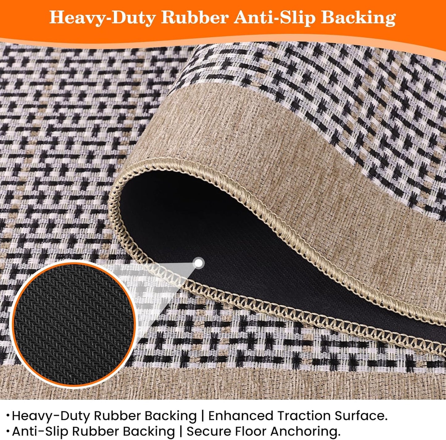 StepRite Kitchen Rugs, Kitchen Mats for Floor, 32"x20" Non-Slip Machine-Washable Kitchen Throw Rug, Absorbent Kitchen Runner Rugs Office, Sink Standing Desk Mat, Decor Carpet, Khaki