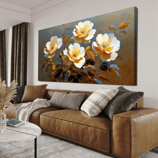 Canvas Oversized Wall Art Decor Wall Art Picture for Living Room Canvas Art Wall Decor Vintage Botanical Wall Art Prints Large Flowers Wall Art Artwork for Walls Bedroom Office Home Decor 29" X 58"