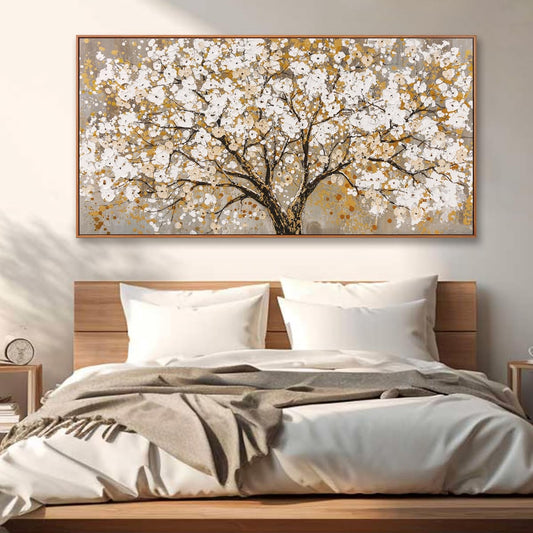 Wall Art Gold Nature Tree Of Life Abstract Canvas Painting Picture Modern Wall Art Print Landscape Artwork Framed For Living Room Bedroom Bathroom Office Home Decor 24" X 48"Painting