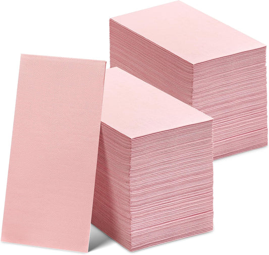 300 Pack Disposable Pink Napkins Paper, 3-Ply, 12" x 17" Black Paper Napkins, Decorative Hand Guest Towels, For Wedding, Kitchen or Event