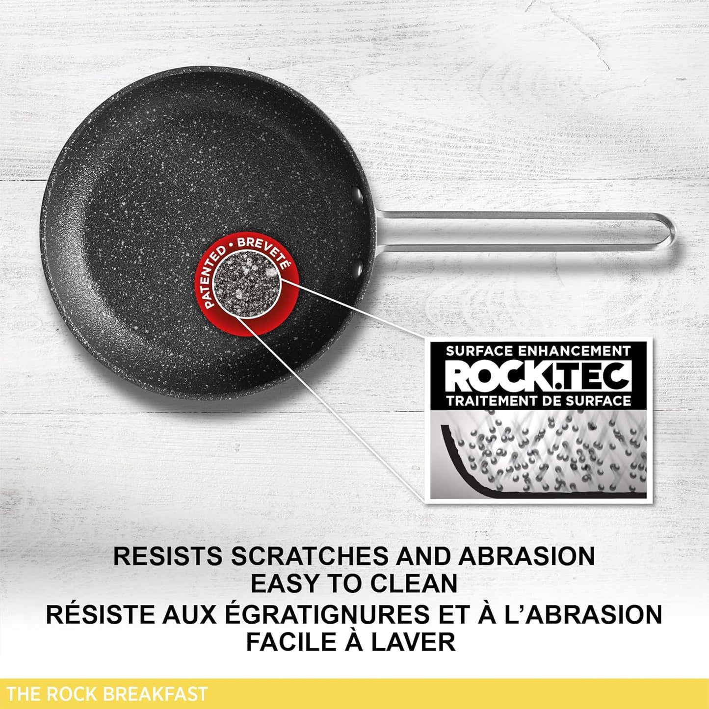 Starfrit The Rock 16cm (6.5") Non-Stick Egg Fry Pan - Durable Forged Aluminum - Oven Safe - PFOA Free - Easy to Clean - Black