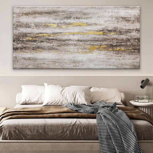 YISXINOAG Large Abstract Wall Art For Living Room Brown And White Wall Art Eclectic Decor Artwork Canvas Art Wall Decor For Dinning Room Bedroom Hotel Office Kitchen Ready To Hang 29x58 In