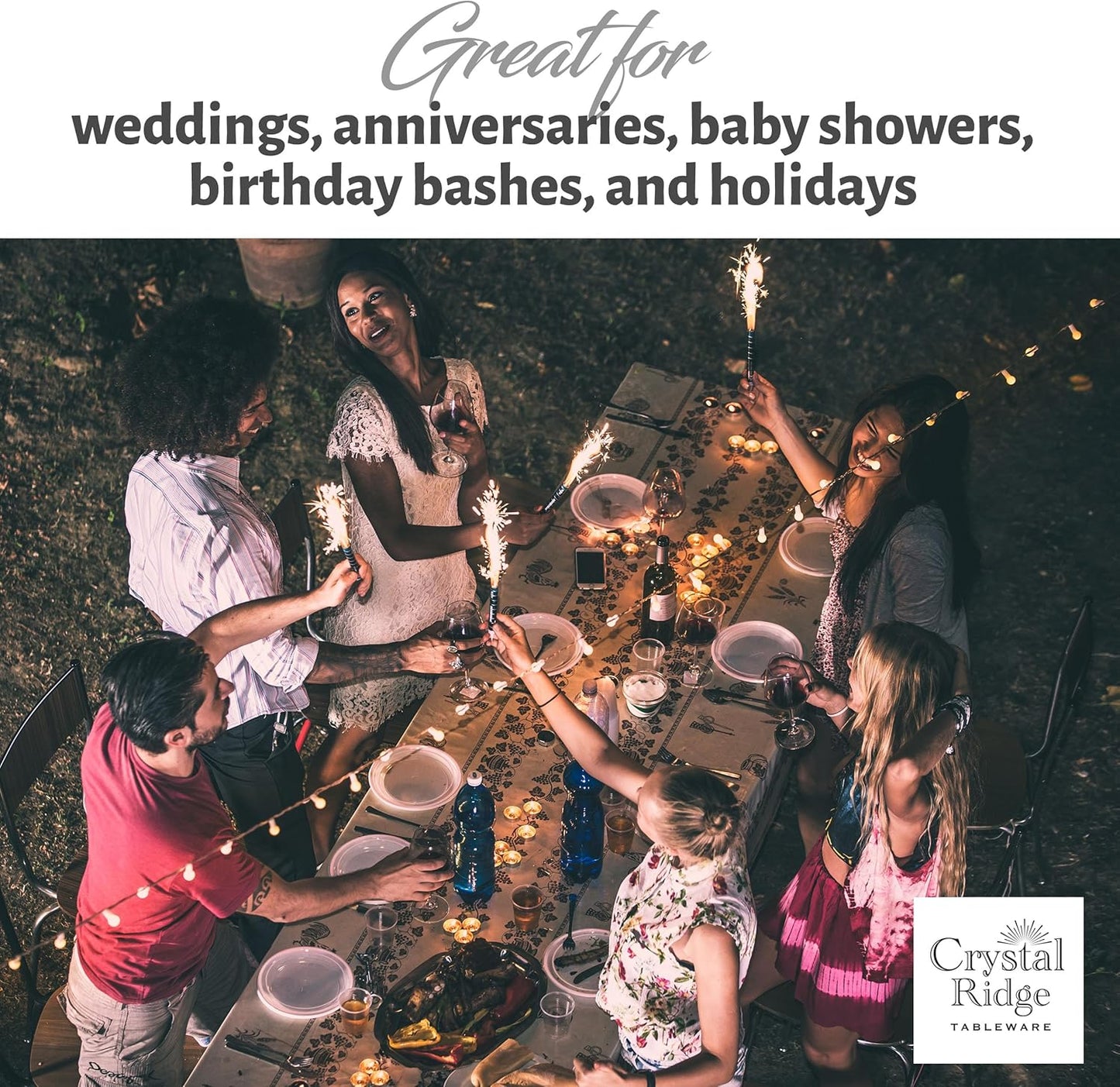 60 Pieces White Plastic Disposable Plates - Premium Heavy-Duty 30 Dinner Plates & 30 Salad Plates with Pink Rim Ideal for Party, Birthday and Special Events