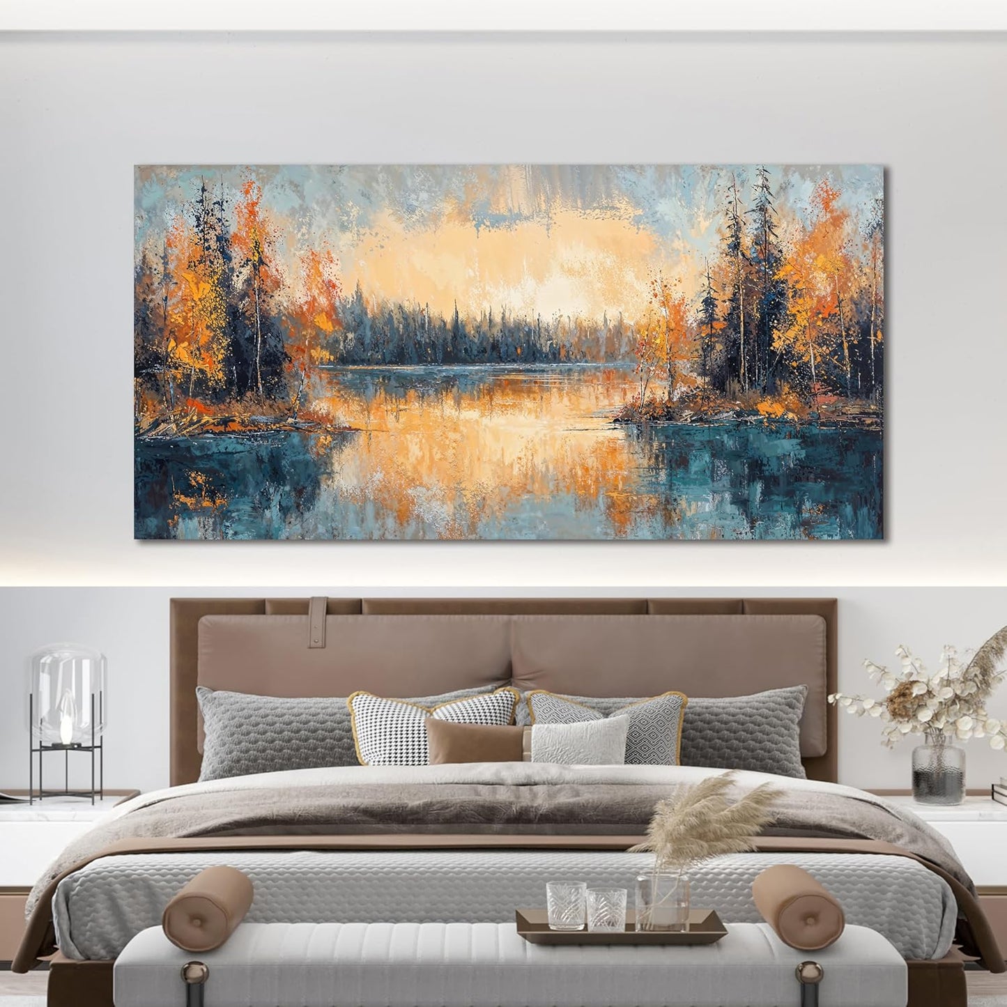 Canvas Wall Art Decor Large Wall Art for Living Room Canvas Art Wall Decor Nature Landscape Wall Art Pictures Vintage Nightfall Wall Art Decor Large Artwork for Walls Home Office Wall Decor 29" X 58"