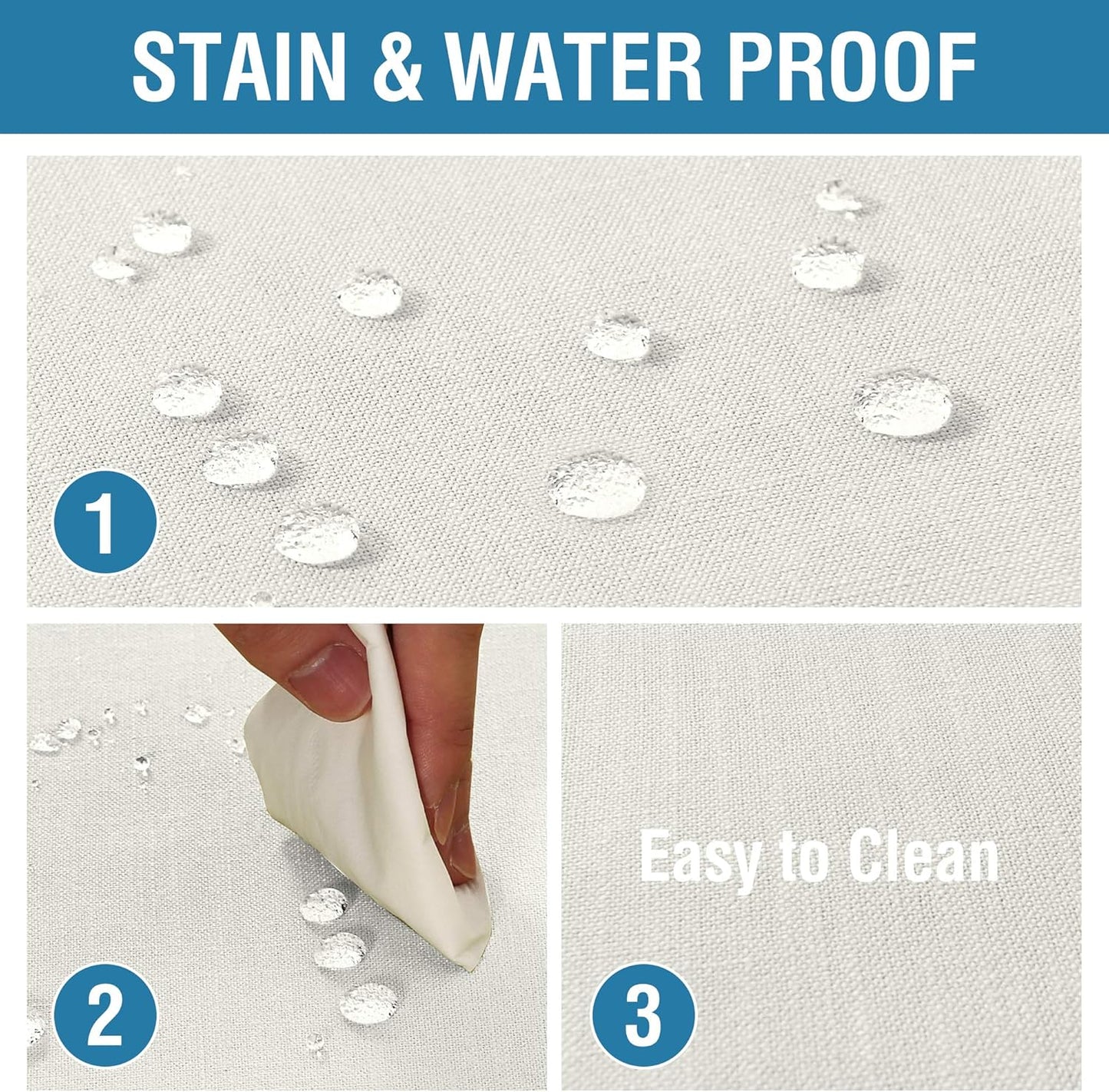 H.VERSAILTEX Linen Textured Table Cloths Round 60 Inch Premium Solid Tablecloth Spill-Proof Waterproof Table Cover for Dining Buffet Feature Extra Soft and Thick Fabric Wrinkle Free, Ivory