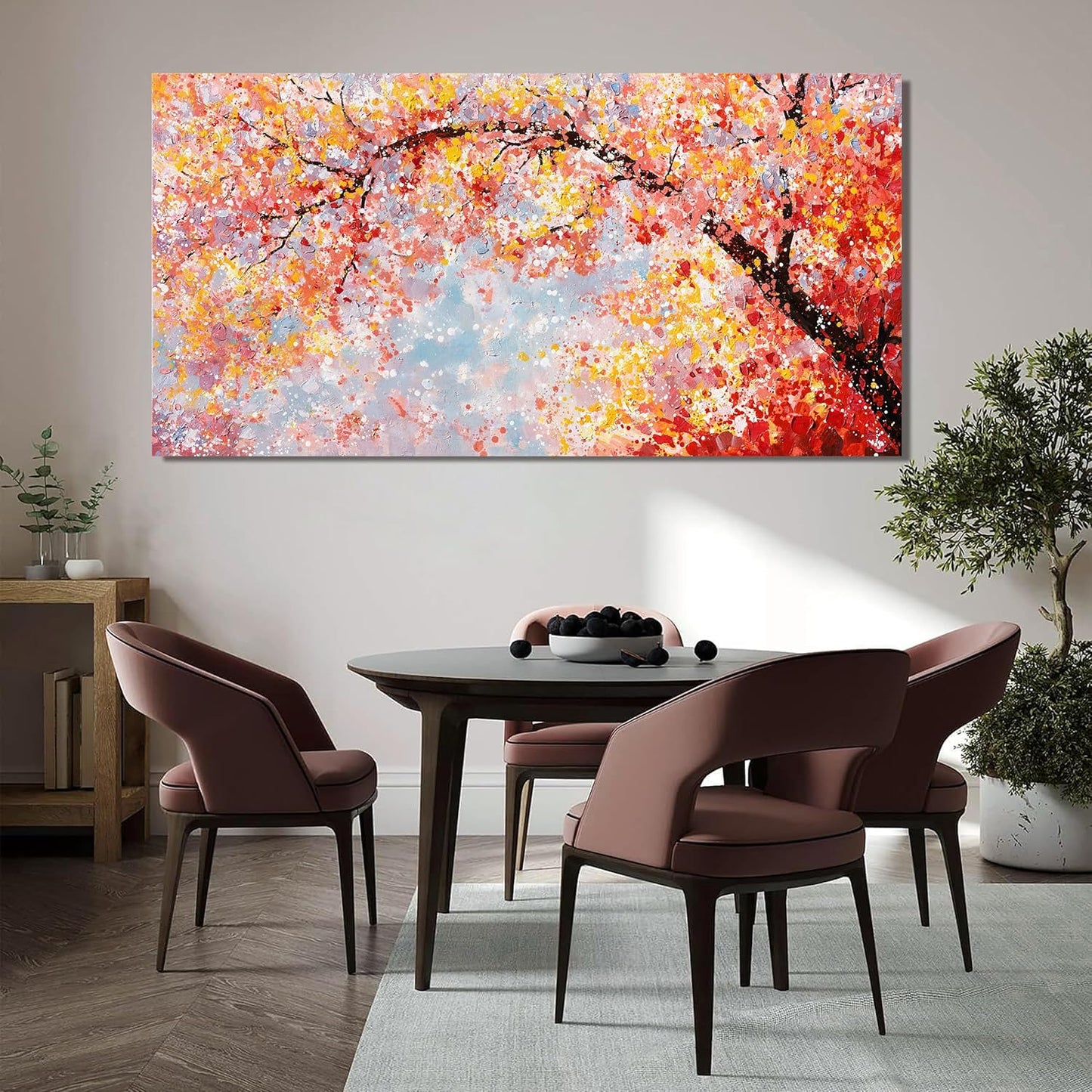Canvas Wall Art Decor Canvas Modern Art Wall Decor Tree of Life Wall Art for Living Room Colorful Wall Art Decor Tree Flower Wall Art Prints Art Work for Room Home Office Wall Decor 24" X 48"