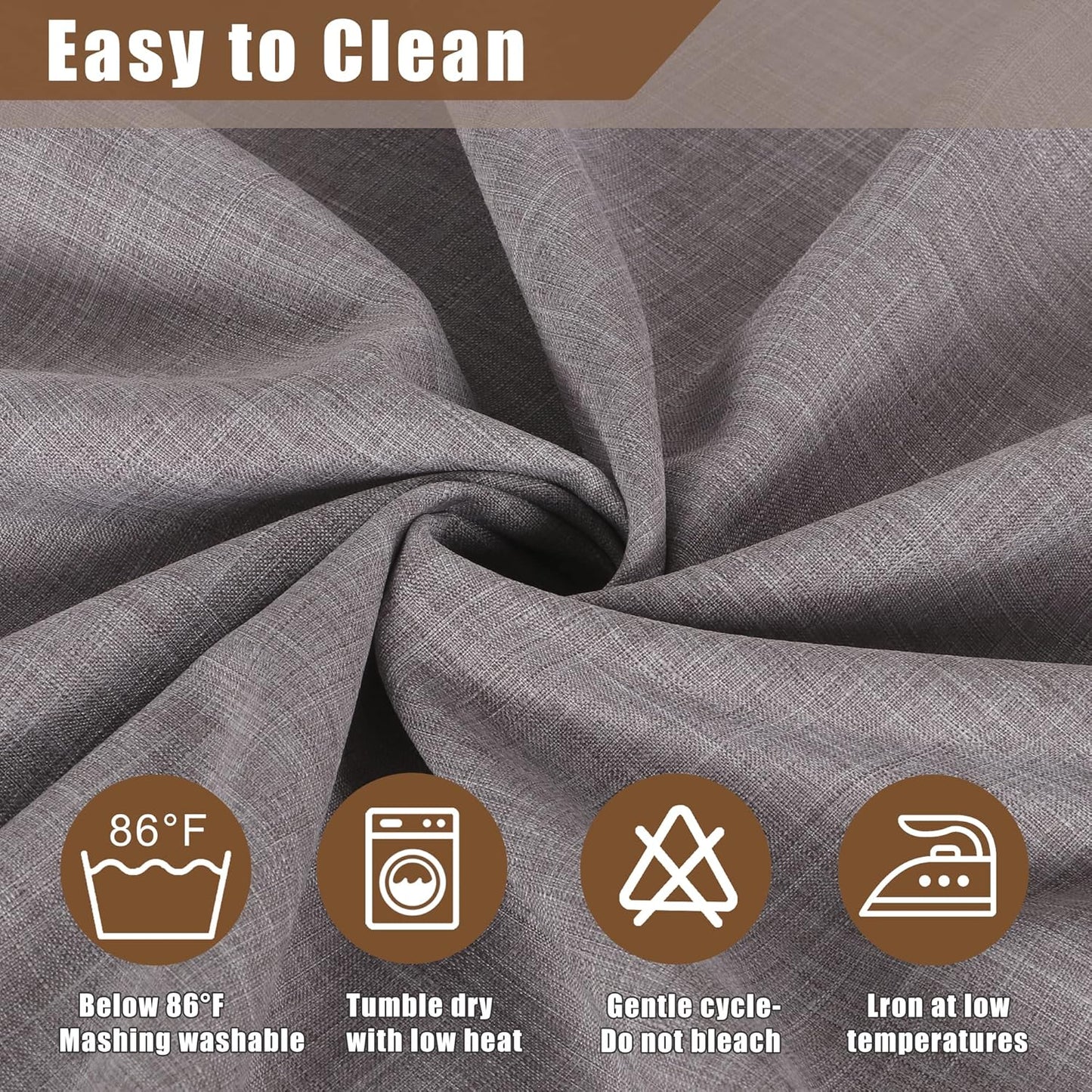 Fitable Faux Linen Tablecloths Rectangle 60 x 120 Inch - 2 Pack Neutral Table Clothes for 8 Foot Tables, Stone Flax Look Kitchen Table Covers for Farmhouse, Dining, Party, Banquet, Buffet