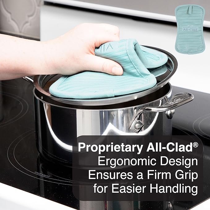 All-Clad Premium Pot Holder & Hot Pad: Heat Resistant up to 500 Degrees - 100% Cotton, 10"x6.25" Hot Pad for Kitchen and Barbeque, 1-Pack, Rainfall