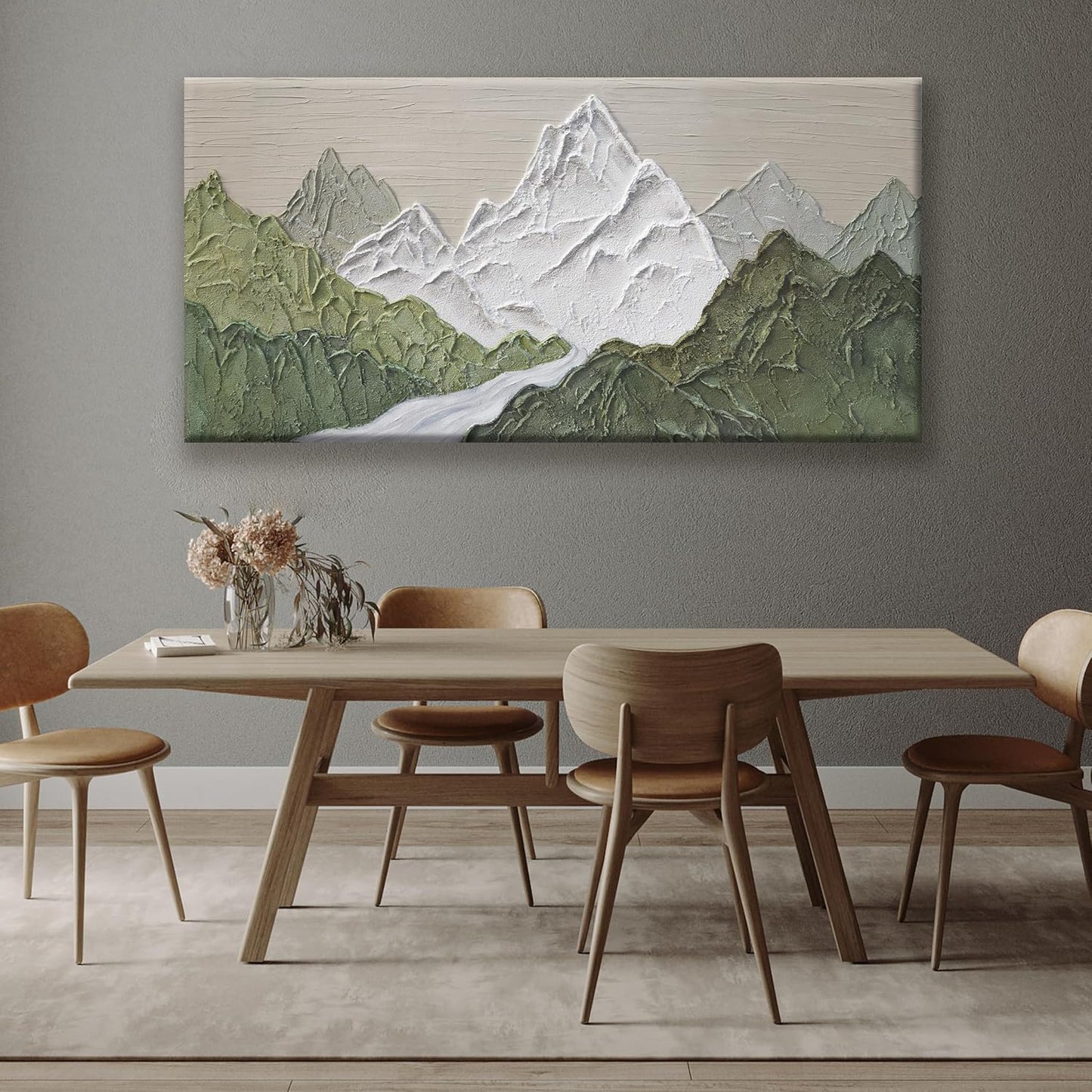 YISXINOAG Large Abstract Wall Art For Living Room Canvas Art Wall Decor Print Abstract Mountain Forest Landscapes Green Wall Art Painting Abstract Art Prints Home Wall Art 29×58 In