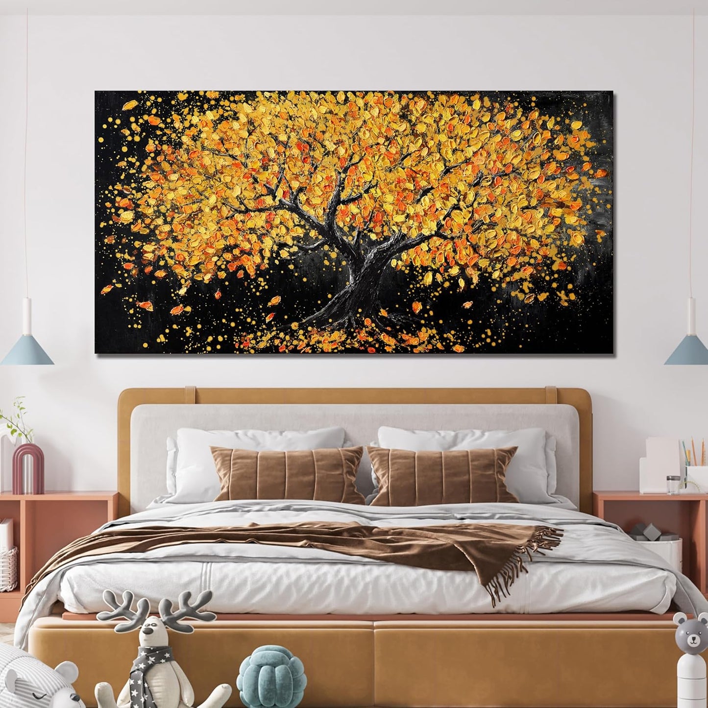 Dimpaga Canvas Wall Art Decor Artwork for Walls Black and Gold Wall Art Decor Tree of Life Wall Art Pictures for Living Room Modern Tree Wall Art Prints Art Work for Home Office Wall Decor 20" X 40"
