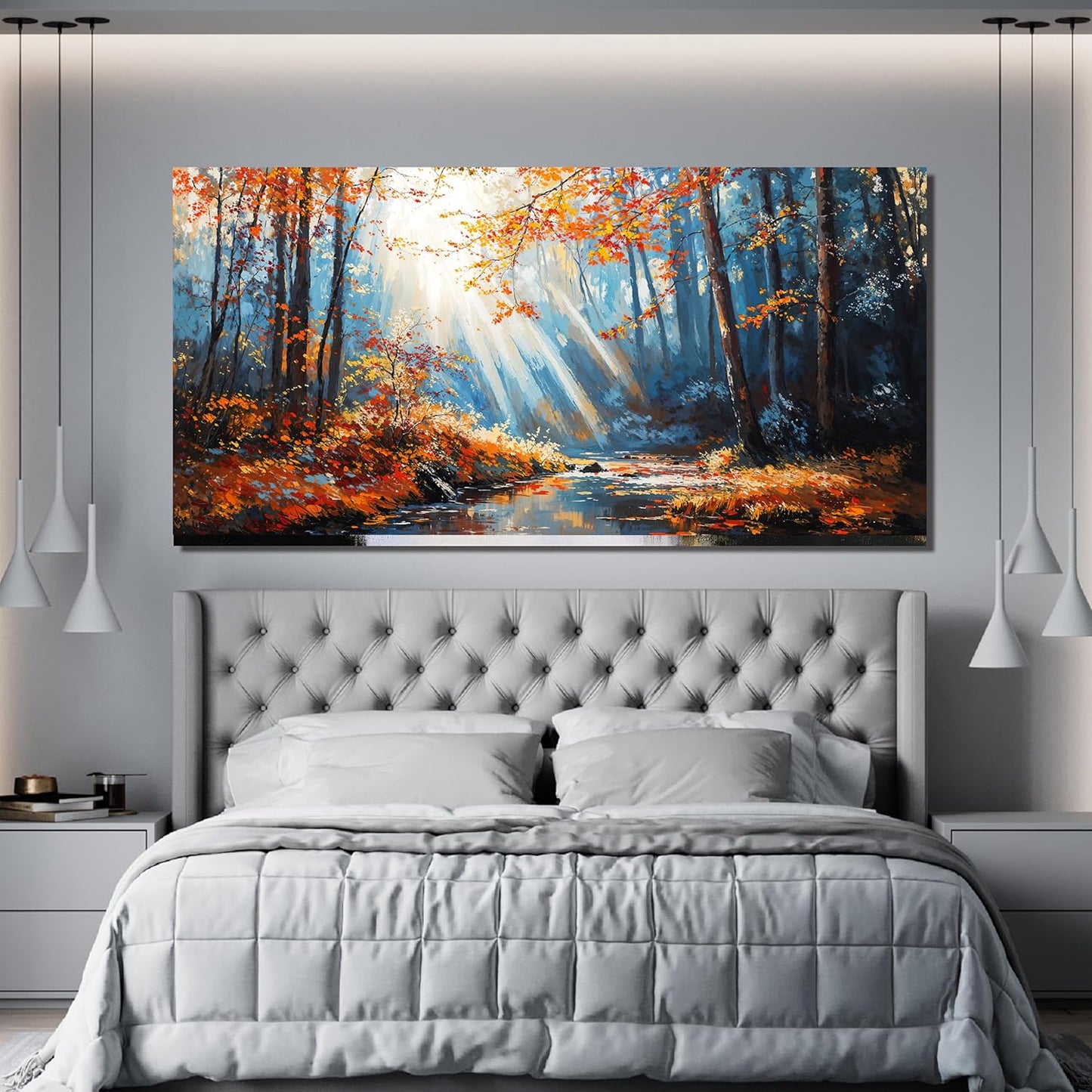 Large Canvas Wall Art Decor Art Work For Wall Decor Nature Landscape Wall Art Decorations Modern Botanical Wall Art Prints Bedroom Office Decor 24"X48" Forest Wall Art Pictures For Living Room