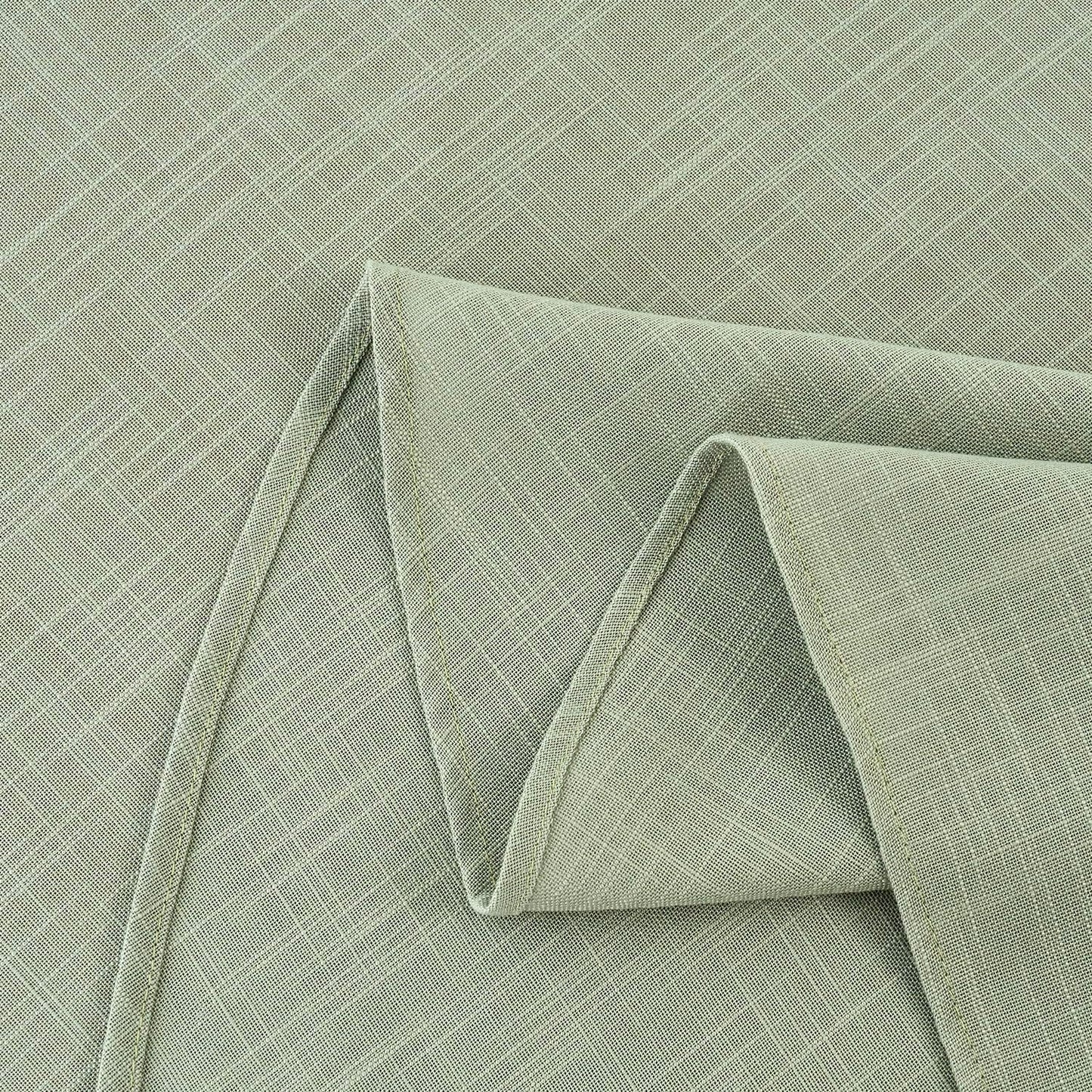 maxmill Lux Faux Linen Tablecloth with Slubby Texture Wrinkle Resistant Anti-Shrink Soft Table Cloth for Kitchen Dining Restaurant Tabletop for Event Holiday Dinner Round 70 Inch Sage Green