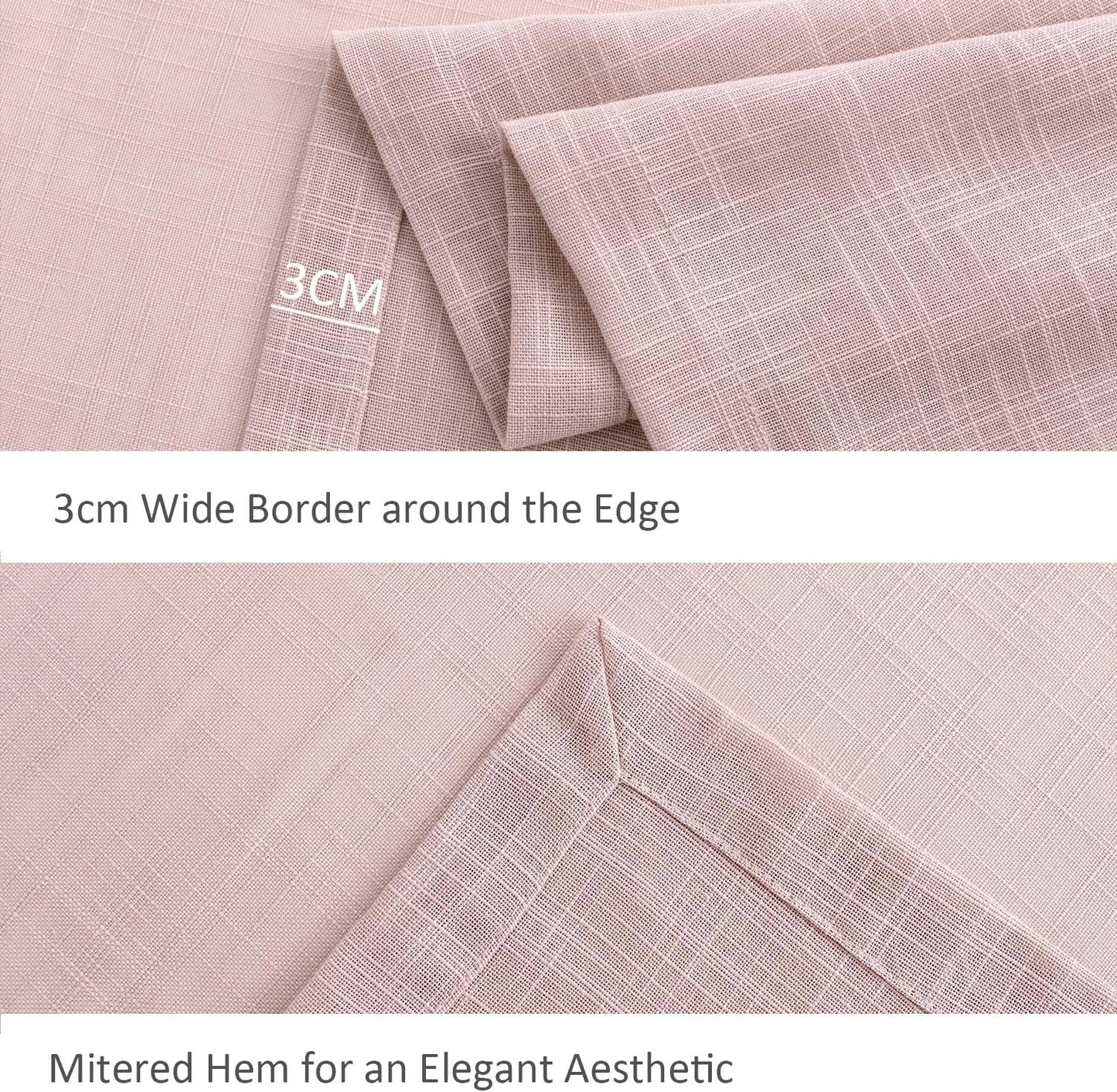 maxmill Lux Faux Linen Table Cloth with Slubby Texture Wrinkle Resistant Anti-Shrink Soft Tablecloth for Kitchen Dining Tabletop for Buffet Banquet Parties Event Dinner Rectangle 52 x 70 Inch Blush