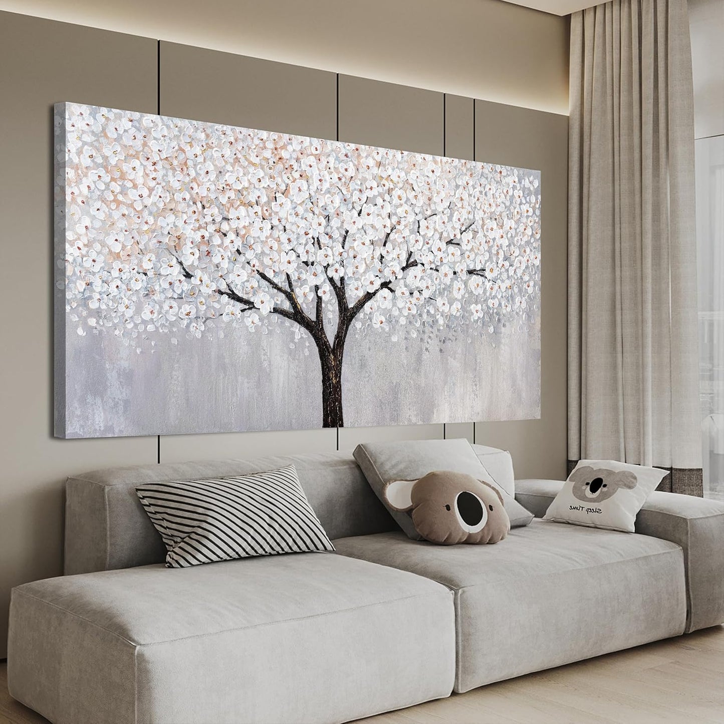 Canvas Wall Art Decor Artwork for Walls Black and White Wall Art Decor Tree of Life Wall Art for Living Room Vintage Tree Flower Wall Art Decorations Prints for Room Home Office Wall Decor 24"X48"