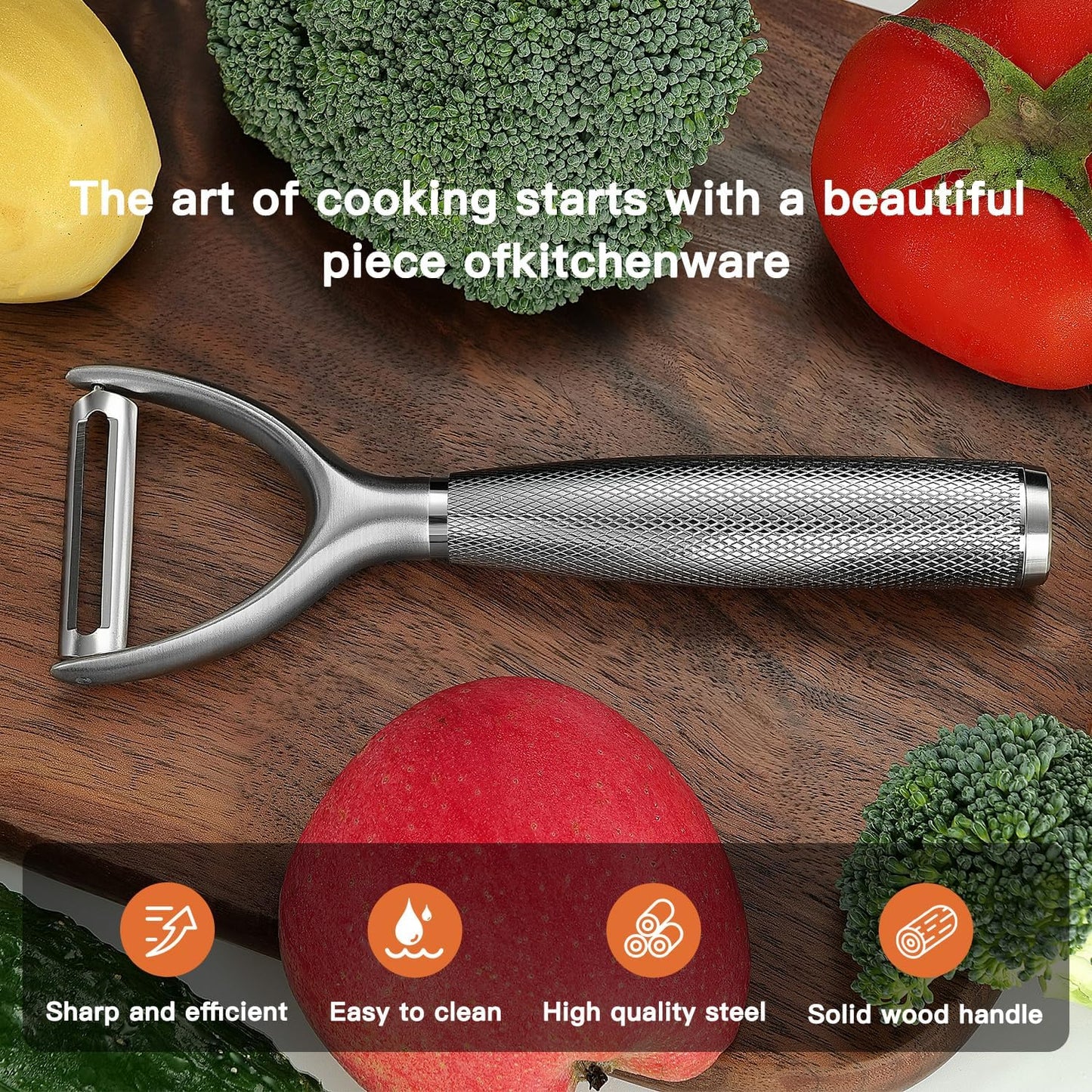 KULUNER Y-Type Vegetable Peeler, Silver Chrome Finish, 304 Stainless Steel Blade, Ultra Sharp Potato Peeler for Apples, Carrots, Heavy Duty Kitchen Peeler