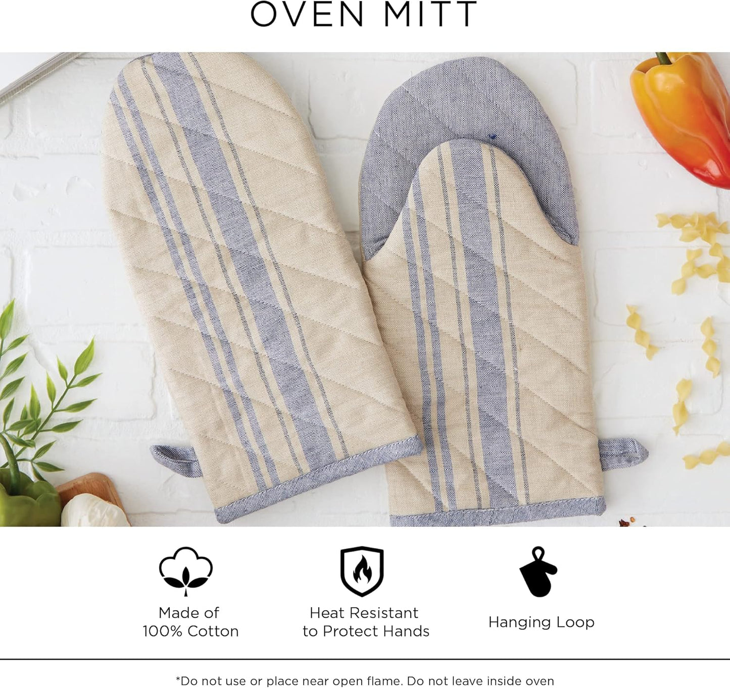 DII Nautical Collection Cotton Kitchen, Oven Mitt Set, 7.5x13, Lobster Claws, 2 Piece