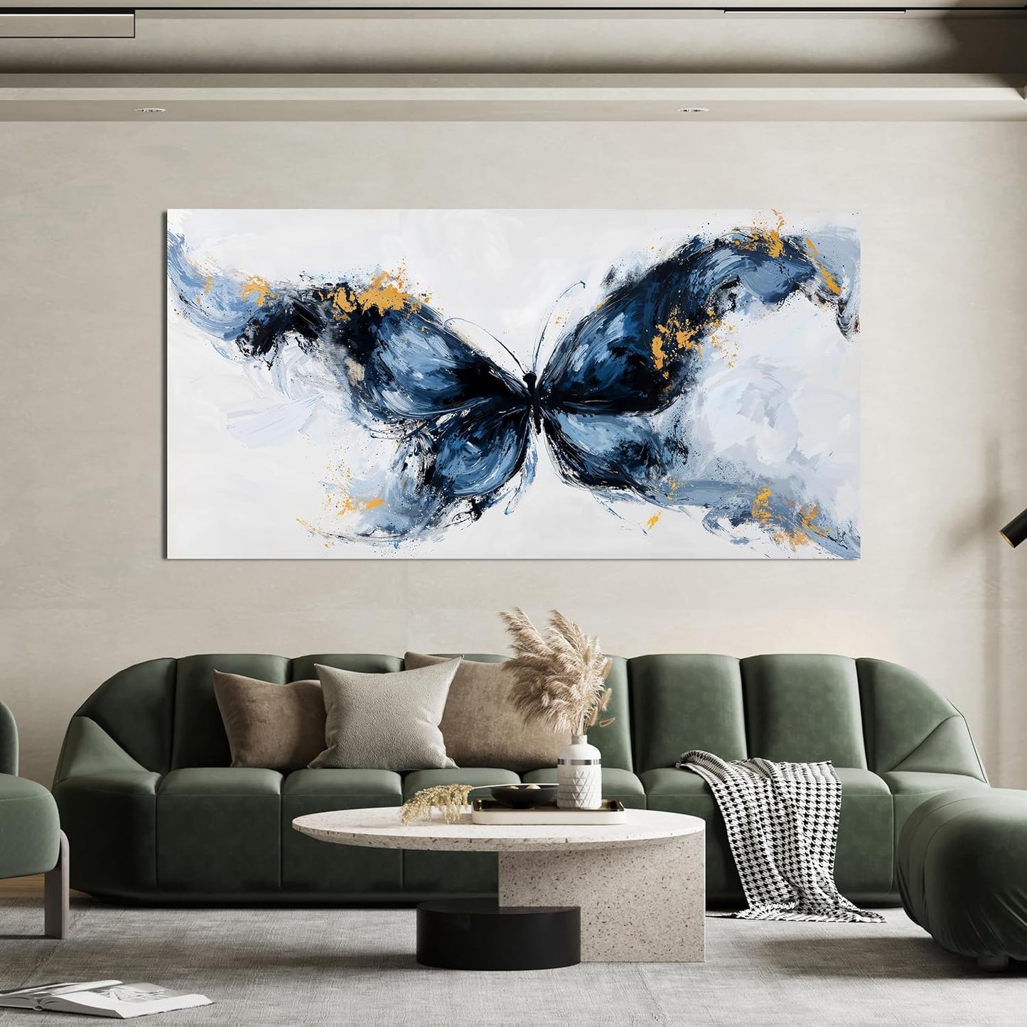 TAIJXAGSG Abstract Canvas Wall Art Decor Large Wall Art For Living Room Black Abstract Art Abstract Canvas Art Wall Butterfly Artwork For Room Posters Wall Art Office Decor 29"X 58" Artwork For Walls