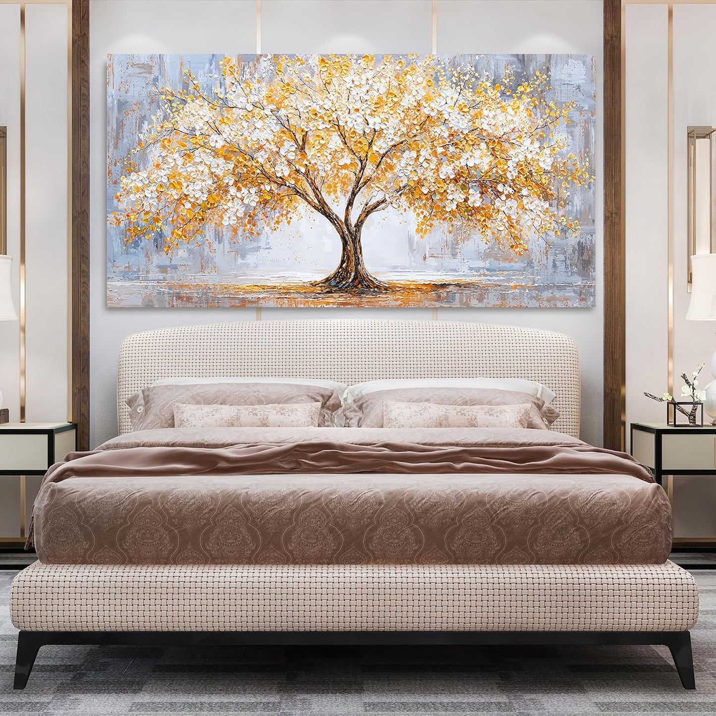 TAIJXAGSG Large Canvas Wall Art Decor Tree Wall Art Pictures For Living Room Art Work For Wall Decor Modern Botanical Wall Art Prints Golden Tree of Life Wall Art Decor Bedroom Office Decor 29"X 58"