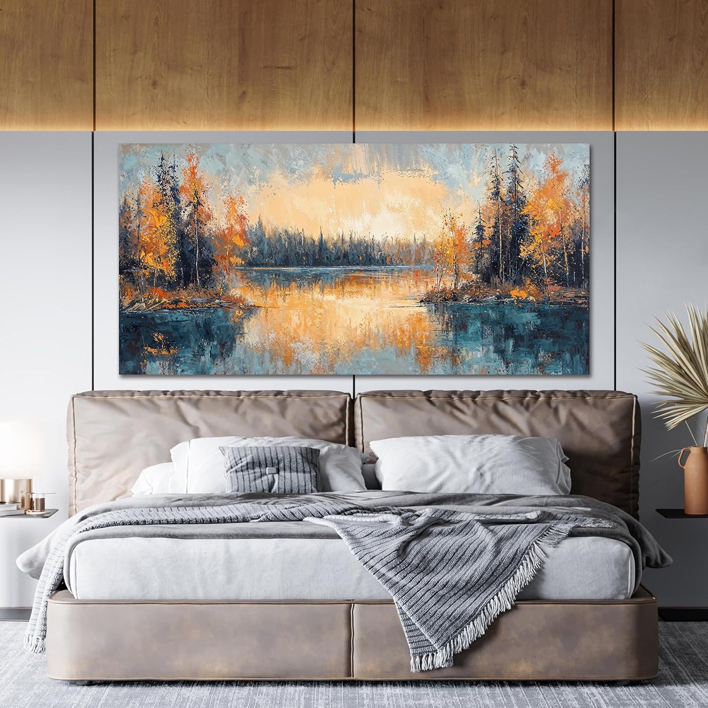 Canvas Wall Art Decor Wall Art Pictures for Living Room Canvas Art Wall Decor Modern Nature Landscape Wall Art Yellow Nightfall Wall Art Decor Artwork for Walls Bedroom Office Wall Decor 20" X 40"