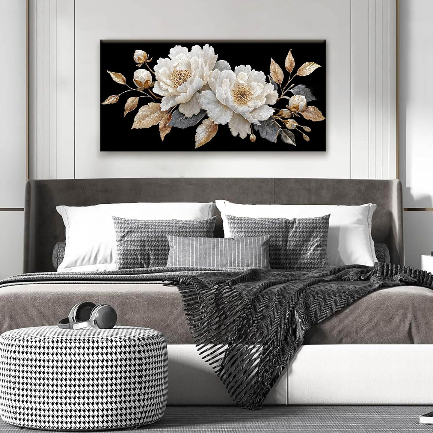 Canvas Wall Art Decor Elegant White Flower Picture Artwork For Walls Bedroom Office Living Room Apartment Kitchen 20x40 Inch Home Wall Decor Modern Wall Art Decor Ready To Hang