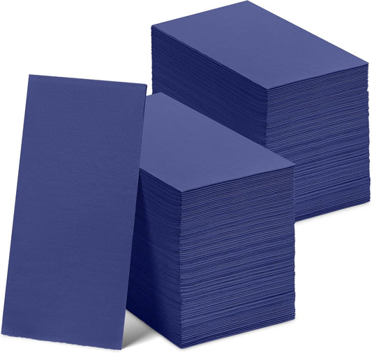 300 Pack Disposable Blue Napkins Paper, 3-Ply, 12" x 17" Blue Paper Napkins, Decorative Hand Guest Towels, For Wedding, Kitchen or Event