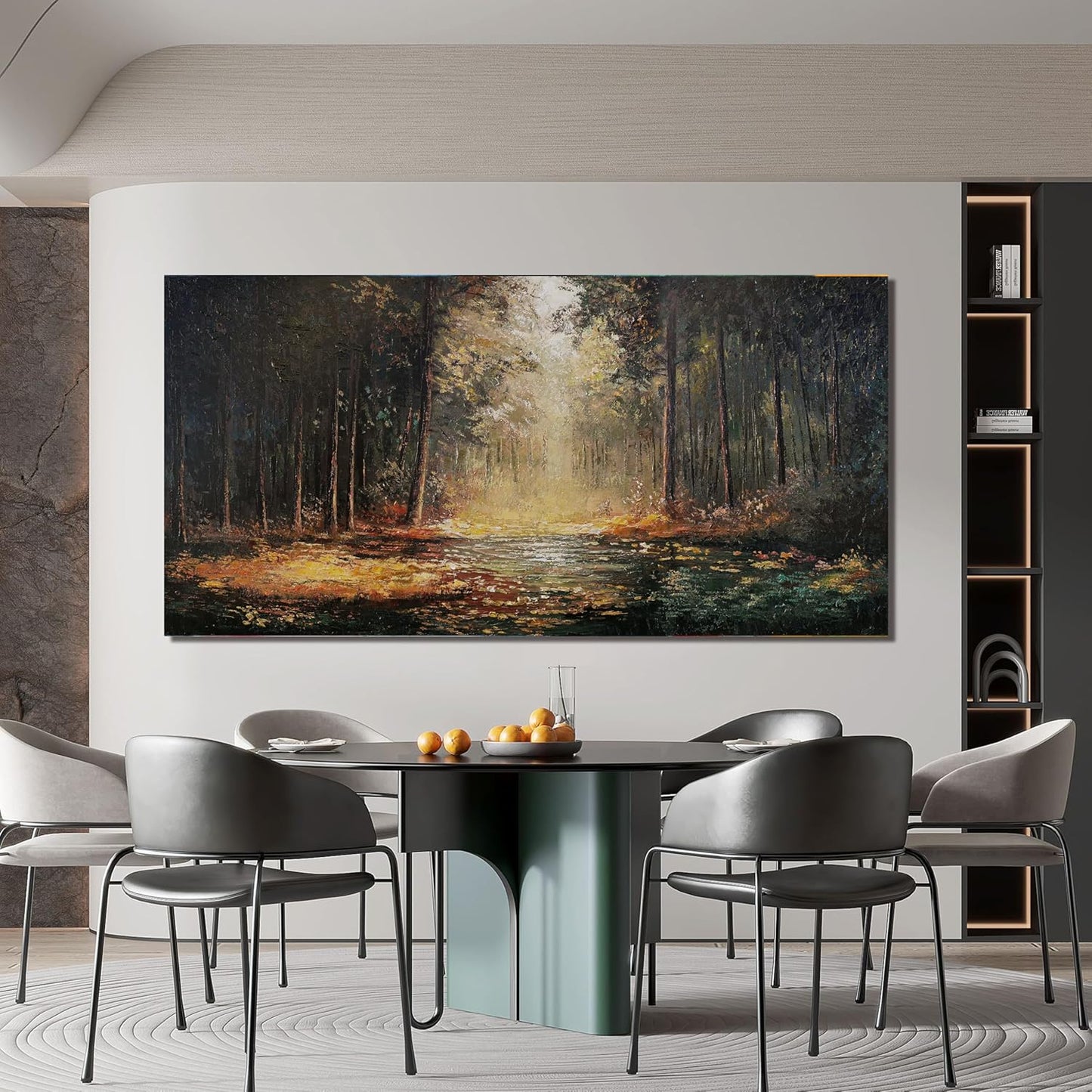 Canvas Wall Art Decor Large Wall Art Pictures for Living Room Landscape Natural Wall Art Decor Artwork for Walls Mystical Path Yellow Forest Wall Art Prints Art Work for Home Office Wall Decor 24"x48"