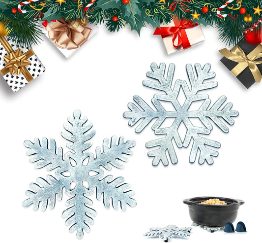 2 Pack Snowflake Trivets for Hot Dishes, Heat Resistant Metal Trivet for Countertops, Christmas Decorative Trivets for Holiday&Christmas Decorations for Kitchen