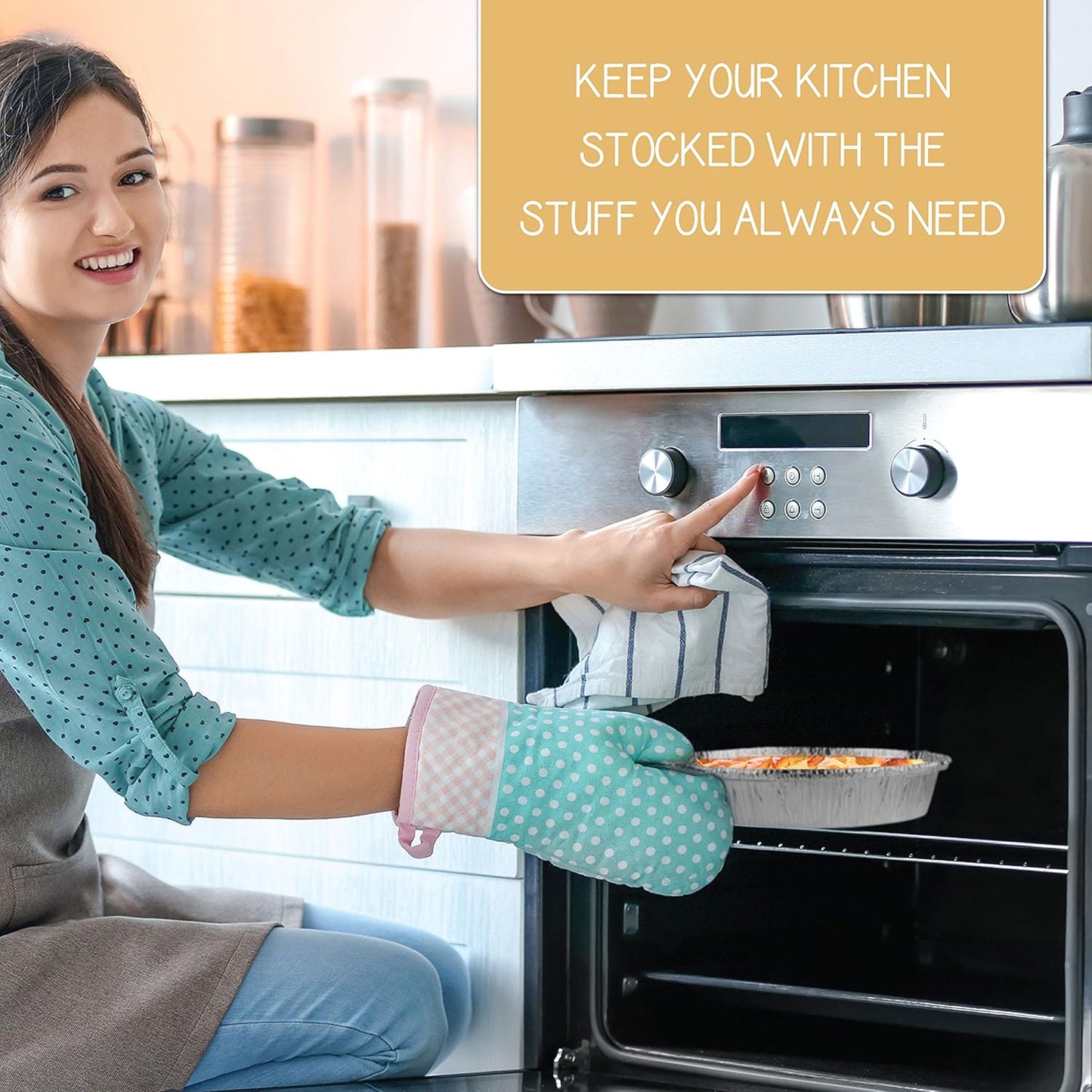 PLASTICPRO 9'' Inch Round Tin Foil Pans Disposable Aluminum, Freezer & Oven Safe - For Baking, Cooking, Storage, Roasting, & Reheating, Pack of 50