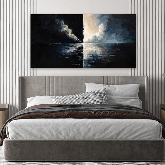 Canvas Wall Art Decor Wall Art Pictures for Living Room Abstract Canvas Art Wall Decor Modern Black and White Wall Art Prints Abstract Coastal Wall Art Decorations Bedroom Home Decor 20" X 40"