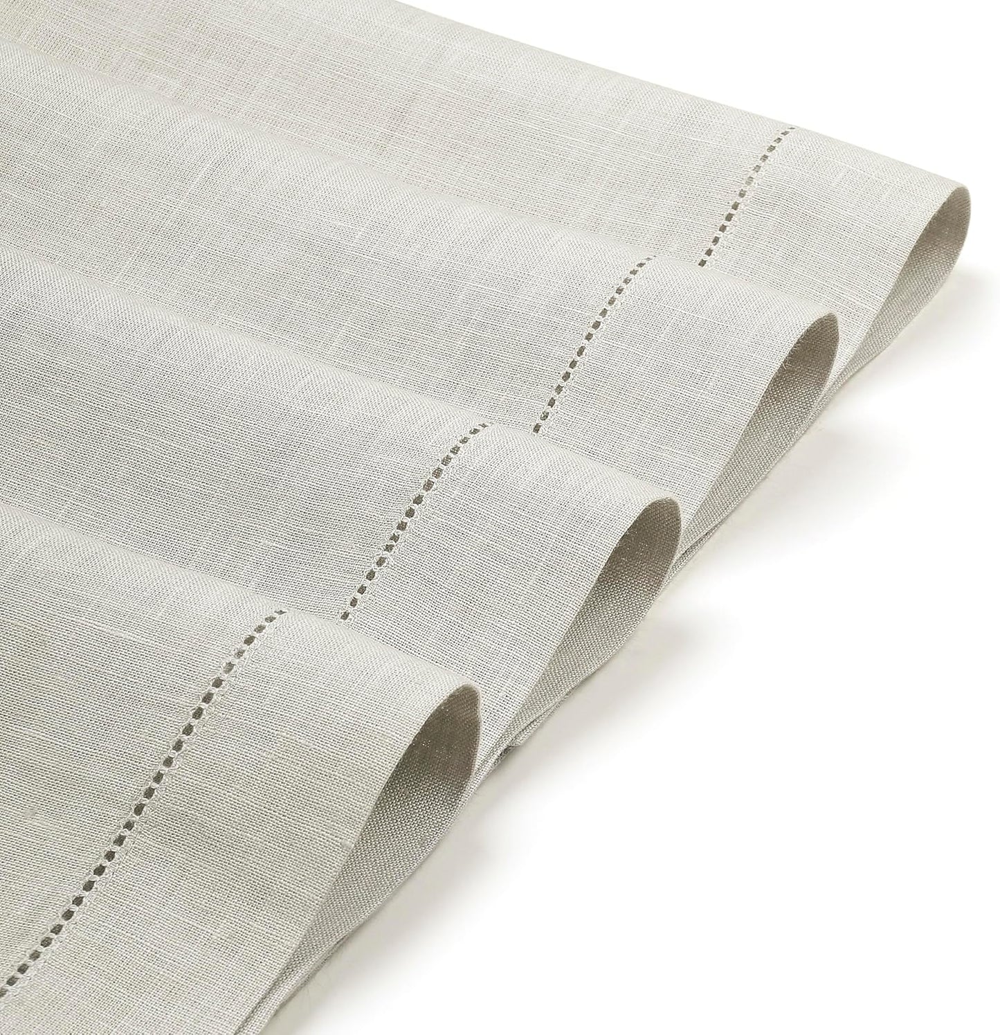 D'Moksha Homes Silver Grey Linen Cloth Placemats Set of 4-100% Pure Linen Hemstitch Placemats 14 x 19 Inch - Classic Hemstitch Table Place Mats for Fall, Halloween - Handcrafted and Machine Washable