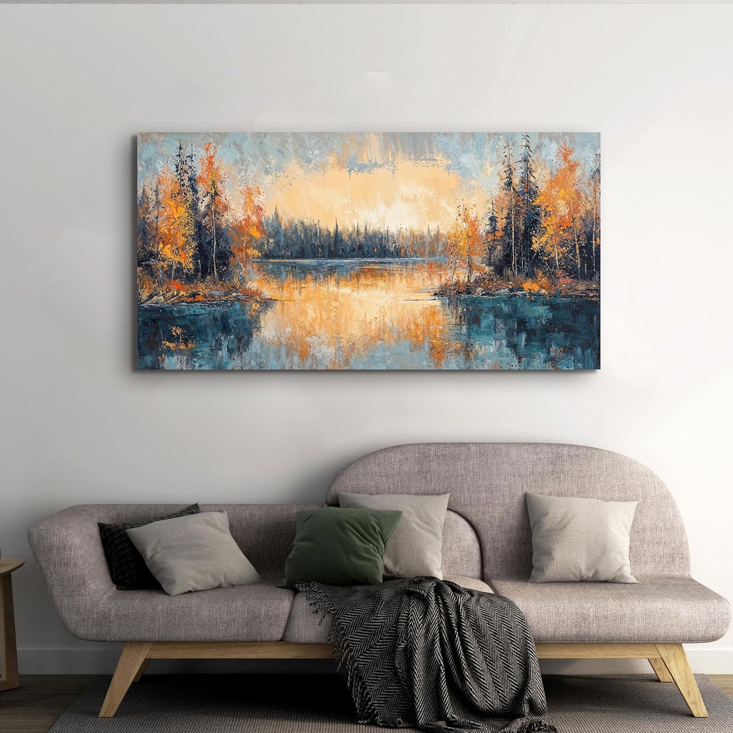 Canvas Wall Art Decor Wall Art Pictures for Living Room Canvas Art Wall Decor Modern Nature Landscape Wall Art Yellow Nightfall Wall Art Decor Artwork for Walls Bedroom Office Wall Decor 20" X 40"