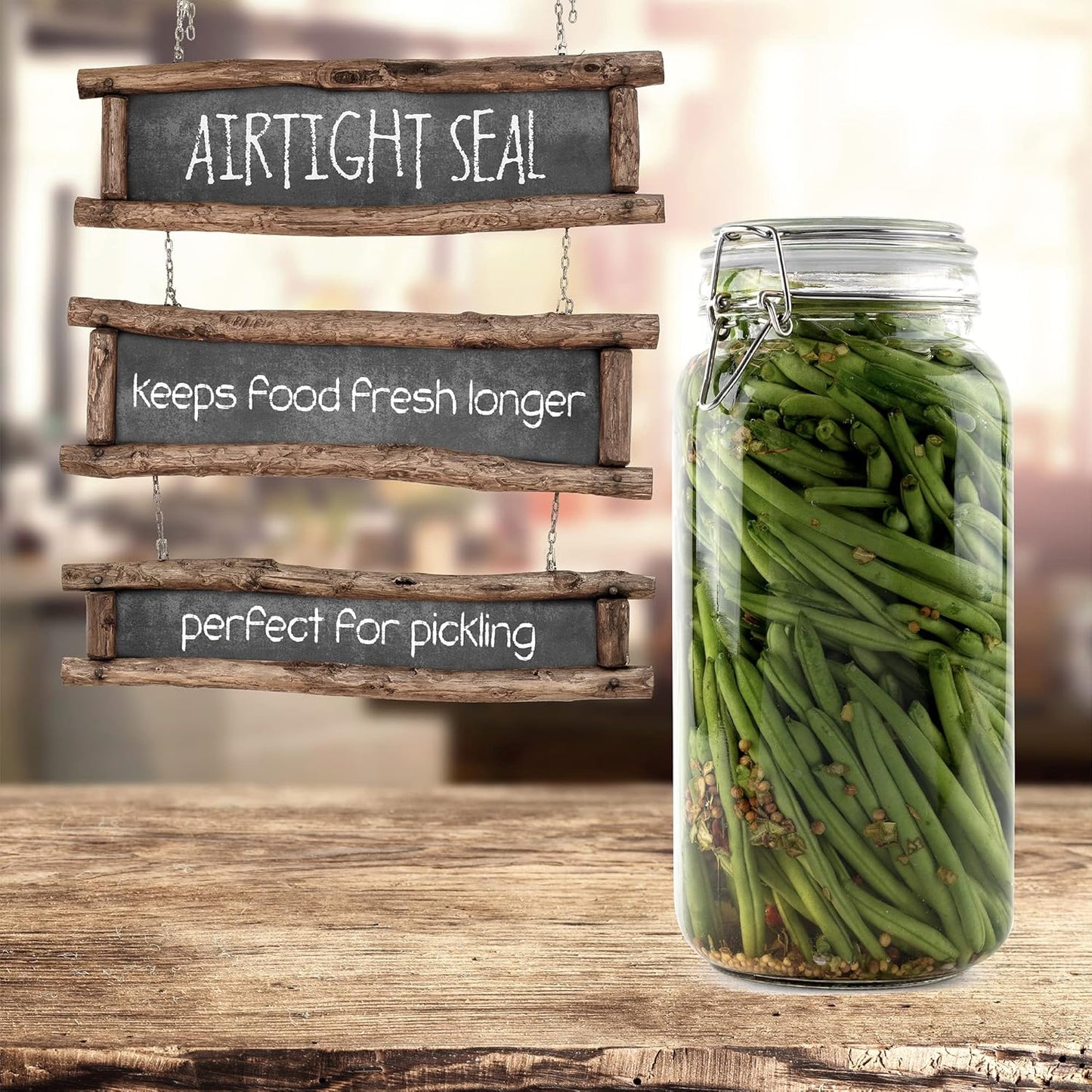 Galashield Glass Jars with Lids Food Storage Jars with Airtight Lids Leak Proof Glass Canisters Kitchen Jars [67 oz]