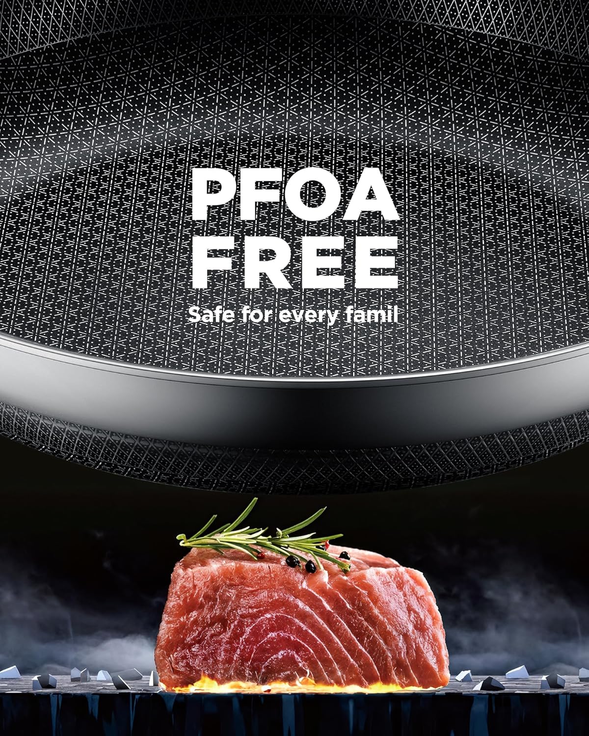 Non Stick Frying Pans, 12-inch with Lid, Hybrid Frying Pans Nonstick,non stick Skillets Stainless Steel, Dishwasher & Oven-Safe, Induction Compatible Cooking Pan, PFOA Free Cookware