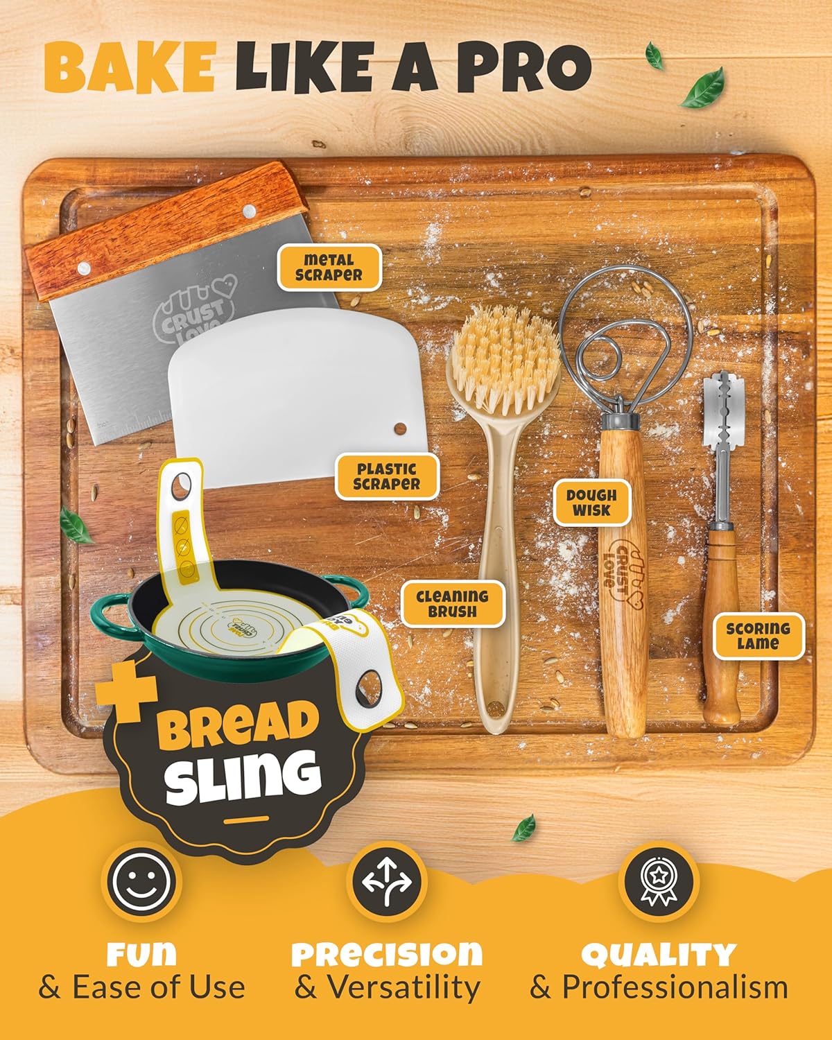 Dutch Oven Bread Baking - 5QT Enamel Bread-Oven - incl Sourdough Bread-Baking Suppliers like Dough Whisk Scoring Lame etc Bread-Dome Cast Iron Bread-Pan with Lid for Sour dough, Bread-makingBottle Green Dome