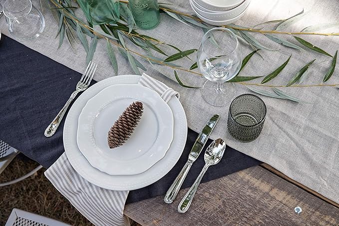 Fortessa Caviar 18/10 Stainless Steel Flatware, 5 Piece Place Setting, Service for 1