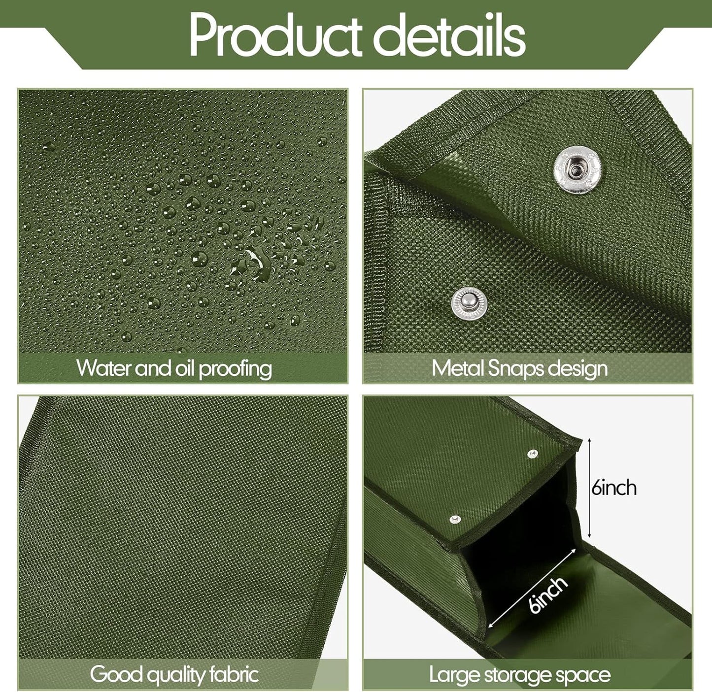 Amylove Grill Utensil Storage Bag BBQ Tool Storage Bags Barbecue Hardware Tool BBQ Utensil Holder Pouch Oxford Cloth Accessory Foldable for Camping Hiking(1 Pcs,Army Green)