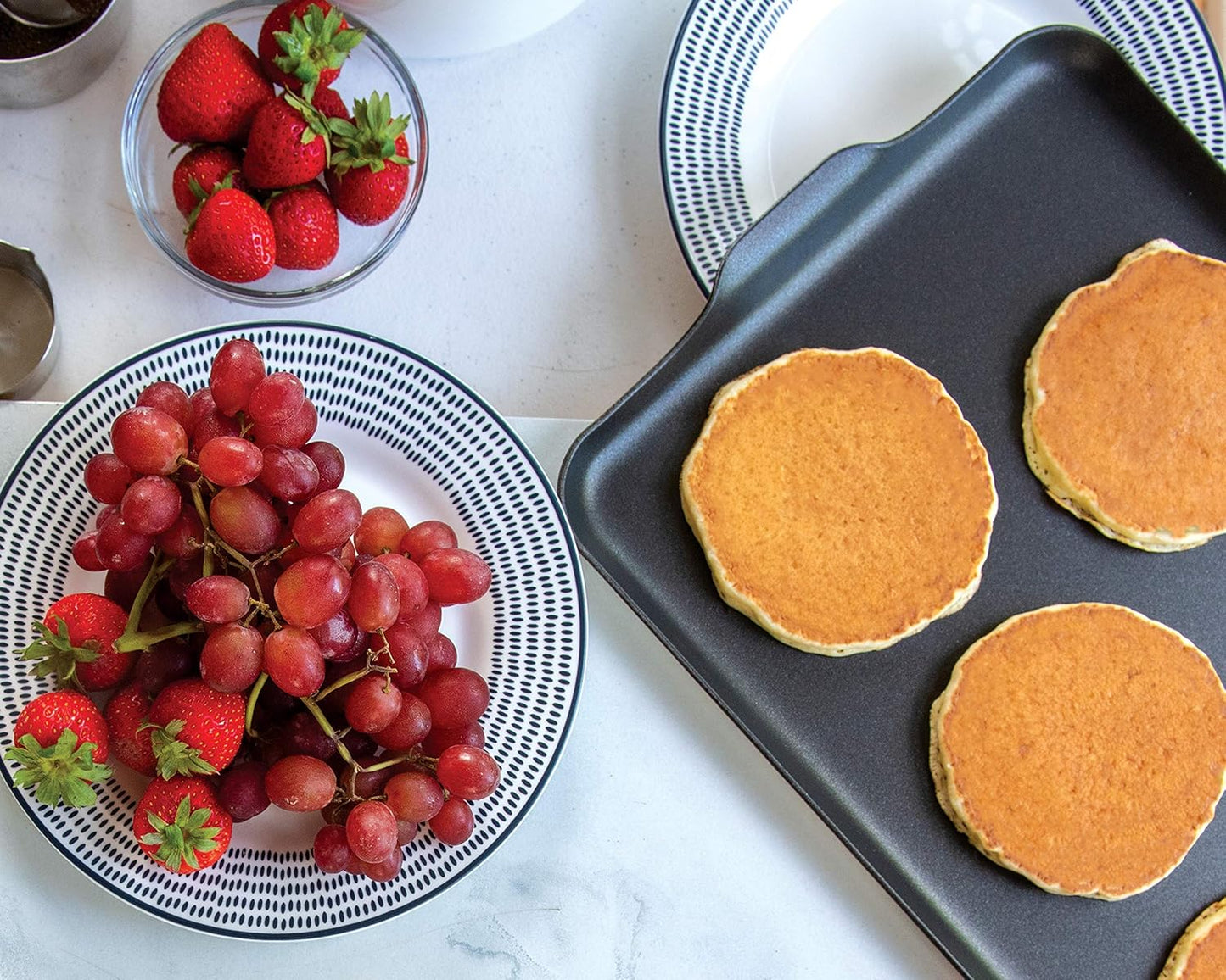 Nordic Ware Two Burner Griddle, 10.3 x 17.4 inches, Non-Stick, Black