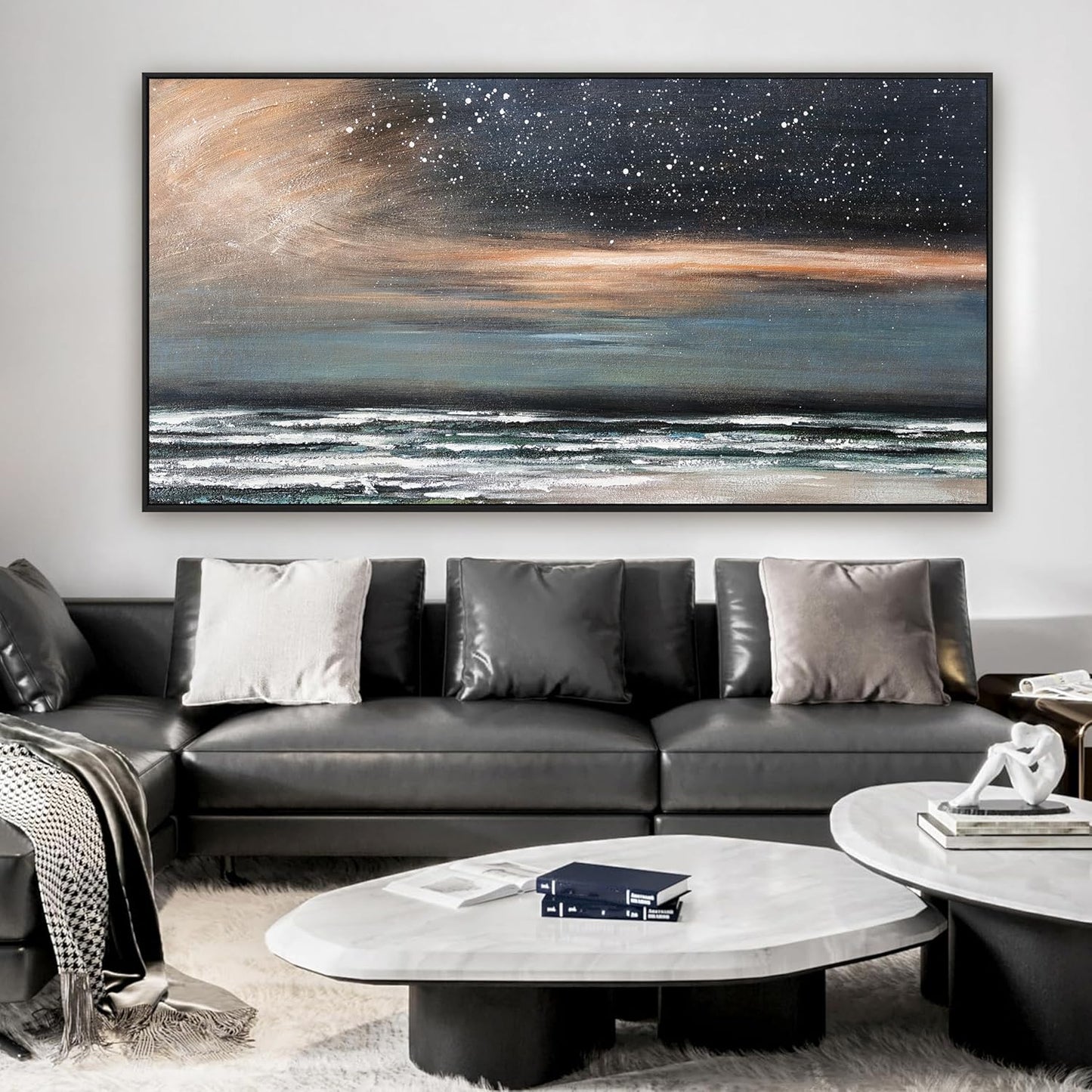 Canvas Wall Art Decor Wall Art Pictures for Living Room Starry Artwork for Walls Large Framed Wall Art Prints Canvas Art Wall Decor Nature Coastal Wall Art Decorations Bedroom Office Decor 29" X 58"