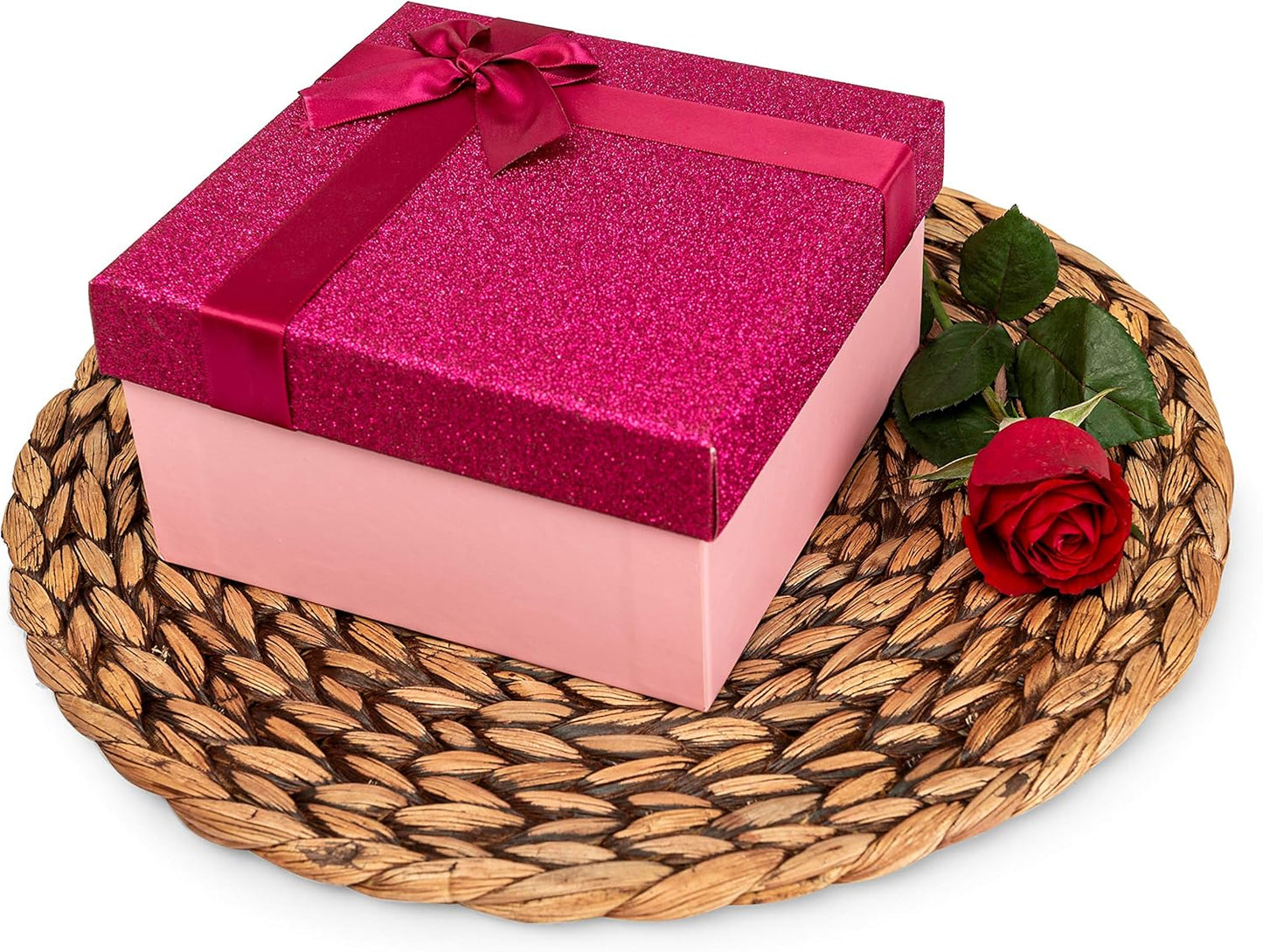 CENBOSS Woven Placemats (11.8" Set of 4, Brown Wash) Round Placemat, Wicker Place mats, Rattan Place mat, Plate Chargers