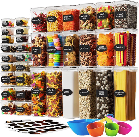 Chef's Path Airtight Food Storage Container Set with Lids - Superior Variety Pack of 36 for Kitchen & Pantry Organization, BPA Free Kitchen Storage Containers for Cereal, Flour &, Sugar