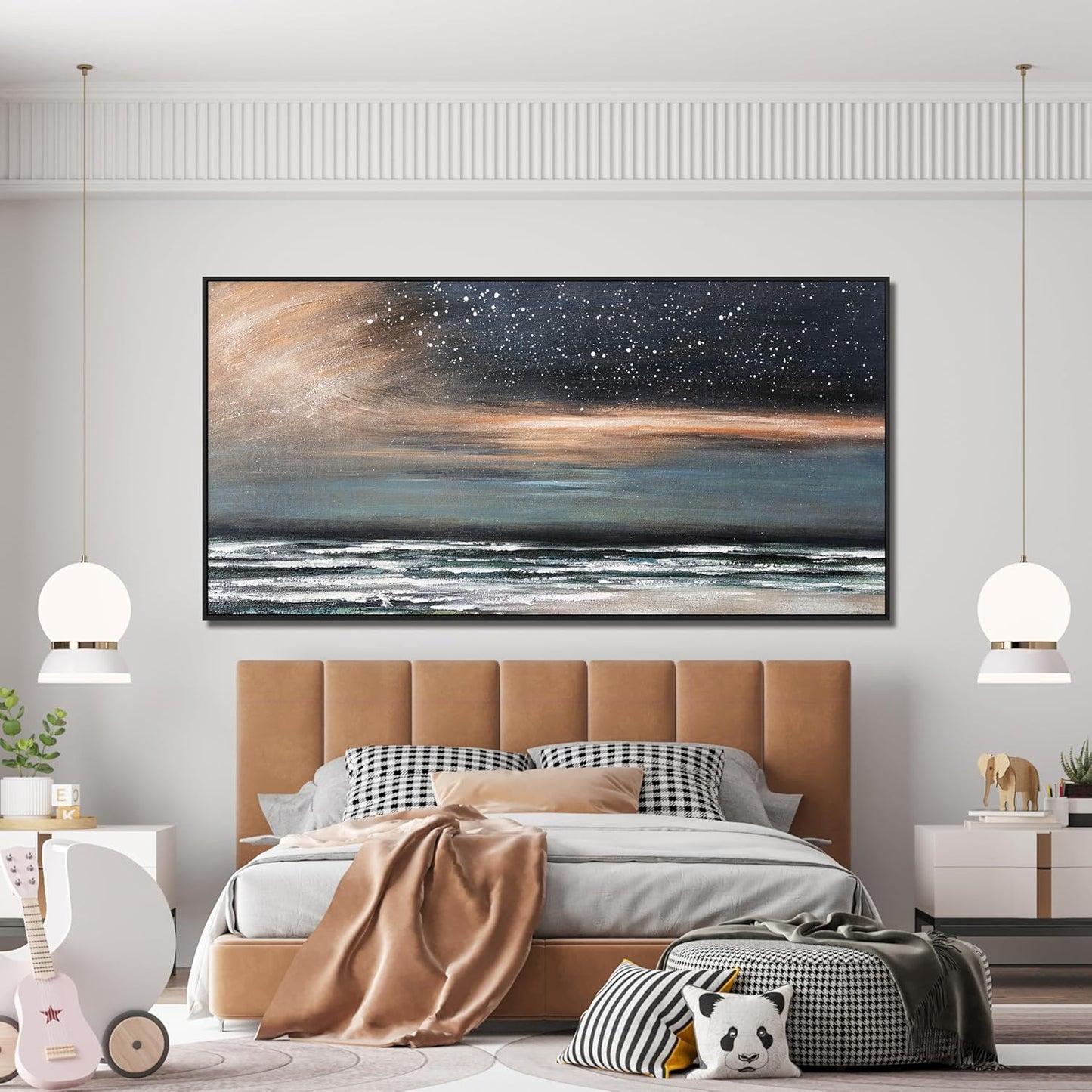 Canvas Wall Art Decor Wall Art Pictures for Living Room Starry Artwork for Walls Large Framed Wall Art Prints Canvas Art Wall Decor Nature Coastal Wall Art Decorations Bedroom Office Decor 29" X 58"