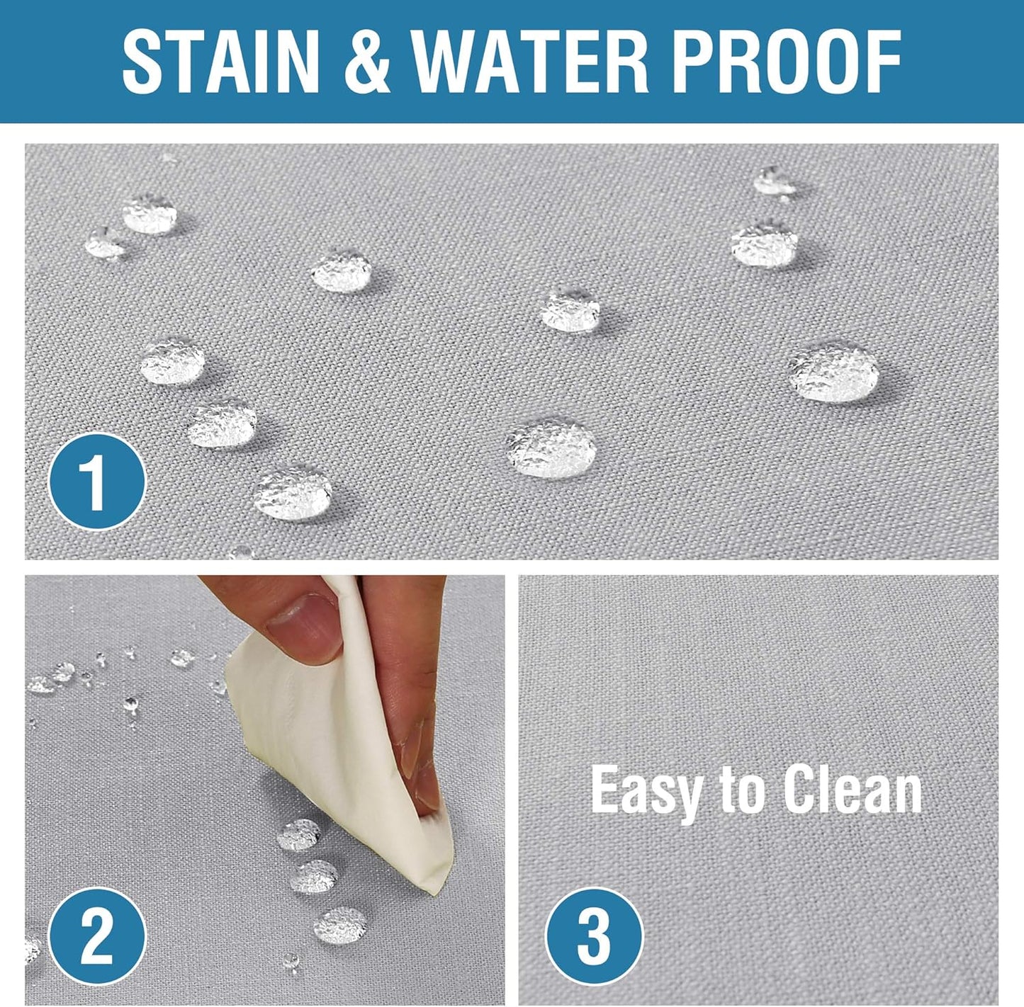 H.VERSAILTEX Linen Textured Table Cloths 54 x 80 Inch Premium Solid Tablecloth Spill-Proof Waterproof Table Cover for Dining Buffet Feature Extra Soft and Thick Fabric Wrinkle Free, Grey