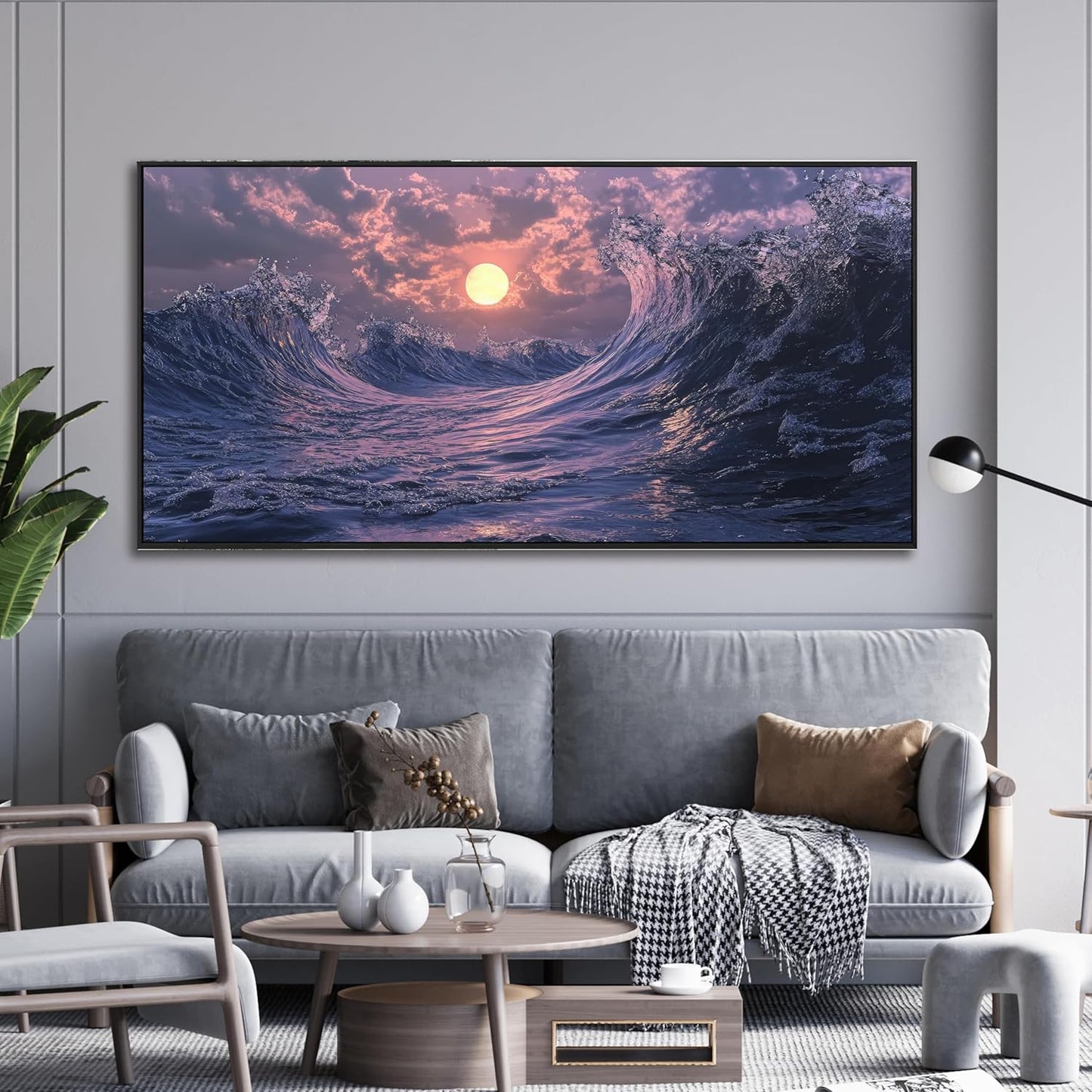 Canvas Wall Art Decor Large Framed Wall Art Prints Wall Art Pictures for Living Room Artwork for Walls Canvas Modern Art Wall Decor Coastal Landscap Wall Art Decorations Bedroom Office Decor 29" X 58"