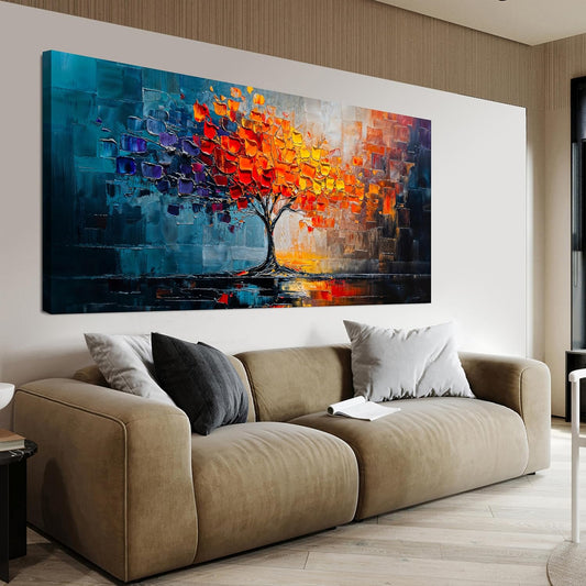 Canvas Wall Art Decor Tree of Life Wall Art Decor Large Wall Art Pictures for Living Room Colorful Wall Art Prints Canvas Art Wall Decor Large Artwork for Walls Bedroom Office Wall Decor 29" X 58"