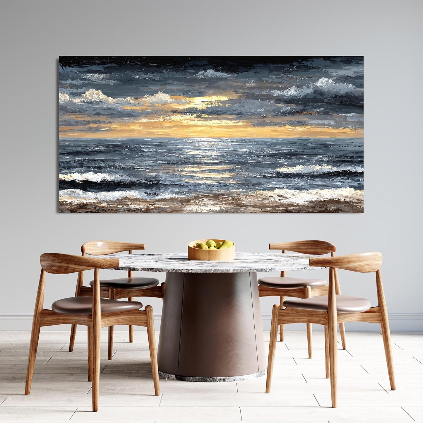 Canvas Oversized Wall Art Decor Modern Wall Art Pictures for Living Room Abstract Coastal Wall Art Prints Large Landscape Wall Art Decorations Abstract Canvas Art Wall Decor Home Office Decor 29"X58"
