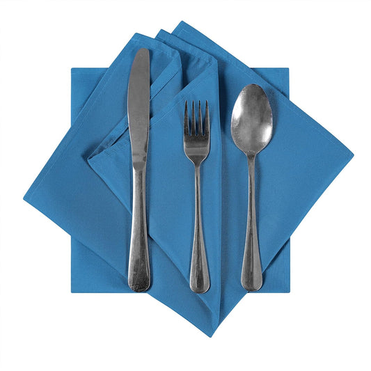 Bailarina Cloth Napkins Set of 40,17x17 inches Dinner Napkins Cloth Washable,Polyester Square Table Cloth Napkin Bulk with Hemmed Edges Ideal for Banquets, Parties and Weddings-Mediterranean Blue