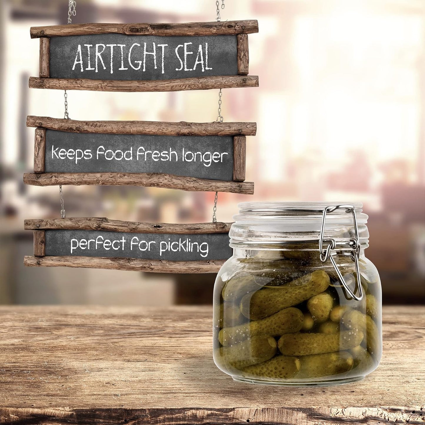 Galashield Glass Jars with Lids Food Storage Jars with Airtight Lids Leak Proof Glass Canisters [25 oz]