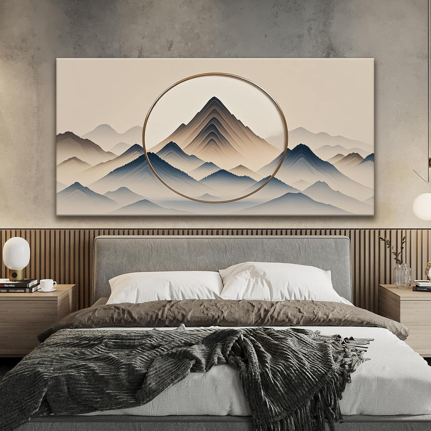 Suconvng Mountain Abstract Wall Art For Living Room Modern Canvas Art Wall Decor Bedroom Office Abstract Wall Art Mountain Landscapes Painting Decor Ready To Hang Wall Pictures 29×58 In