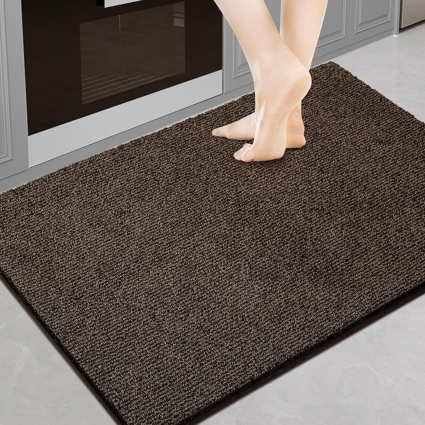 Washable Kitchen Rug 24" x 35.5" / 60cm x 90cm, Non Slip Kitchen Mat for Floor, Absorbent Indoor Entryway Rug for Laundry, Bathroom, Bedroom