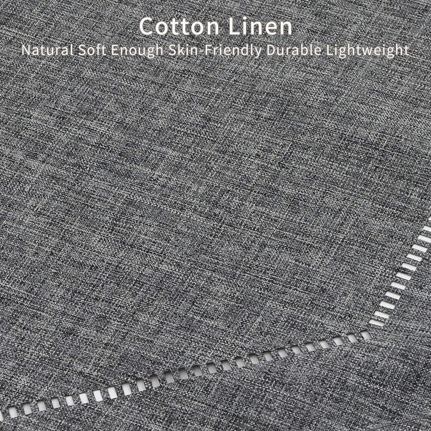 Tosewever Decorative Linen Table Runner with Tassels Tabletop Collection 14 x 72 Inches Table Runners for Everyday Dining Wedding Party Holiday Home Decor (14" x 72", Grey)